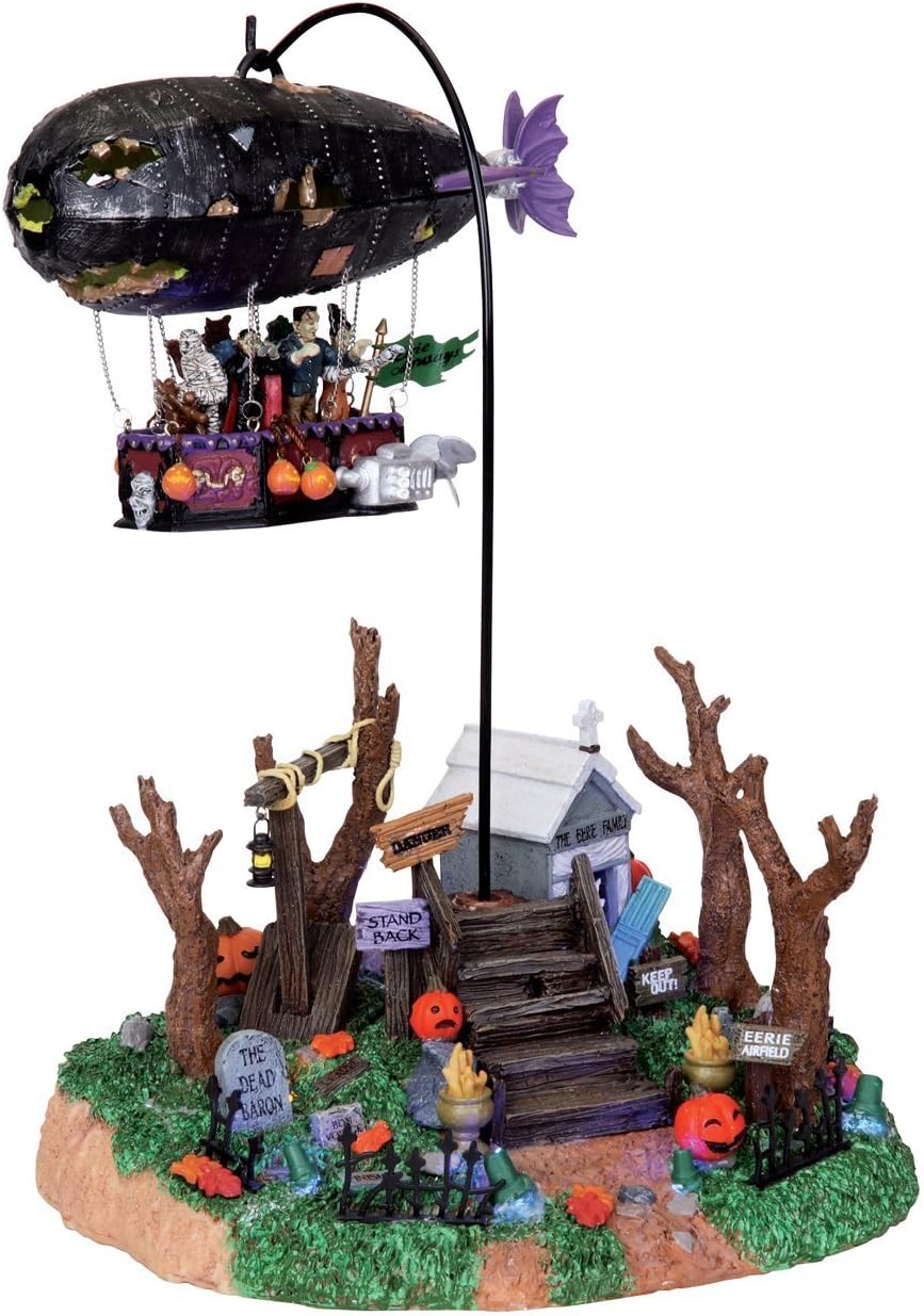 Lemax Spooky Town Animated Dreaded Zeppelin Building