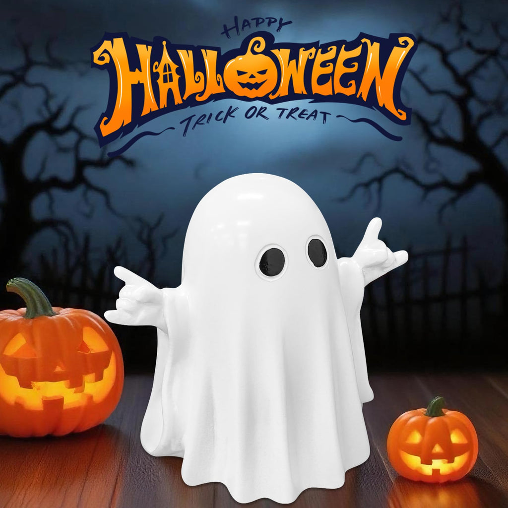Halloween Ghost Figurine Ghost Decor, Funny Ghost Statue, Cute Ghost Figurine, Ghost Statue Halloween Decoration for Gift Props Tabletop Home Decor New Year's Gifts - Halloween Happy