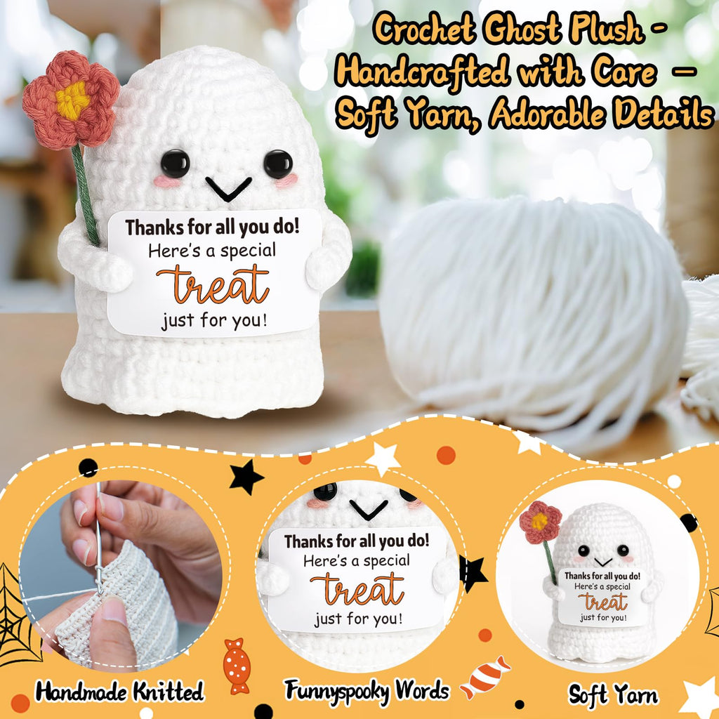 You're My Boo Buddy Cute Halloween Spooky Gifts - Funny & Romantic Handmade Crochet Ghost Plush Decor for for Girlfriend, Boyfriend, Couples, Her, Him, Friends, Valentine,Christmas Stocking Stuffer - Halloween Happy