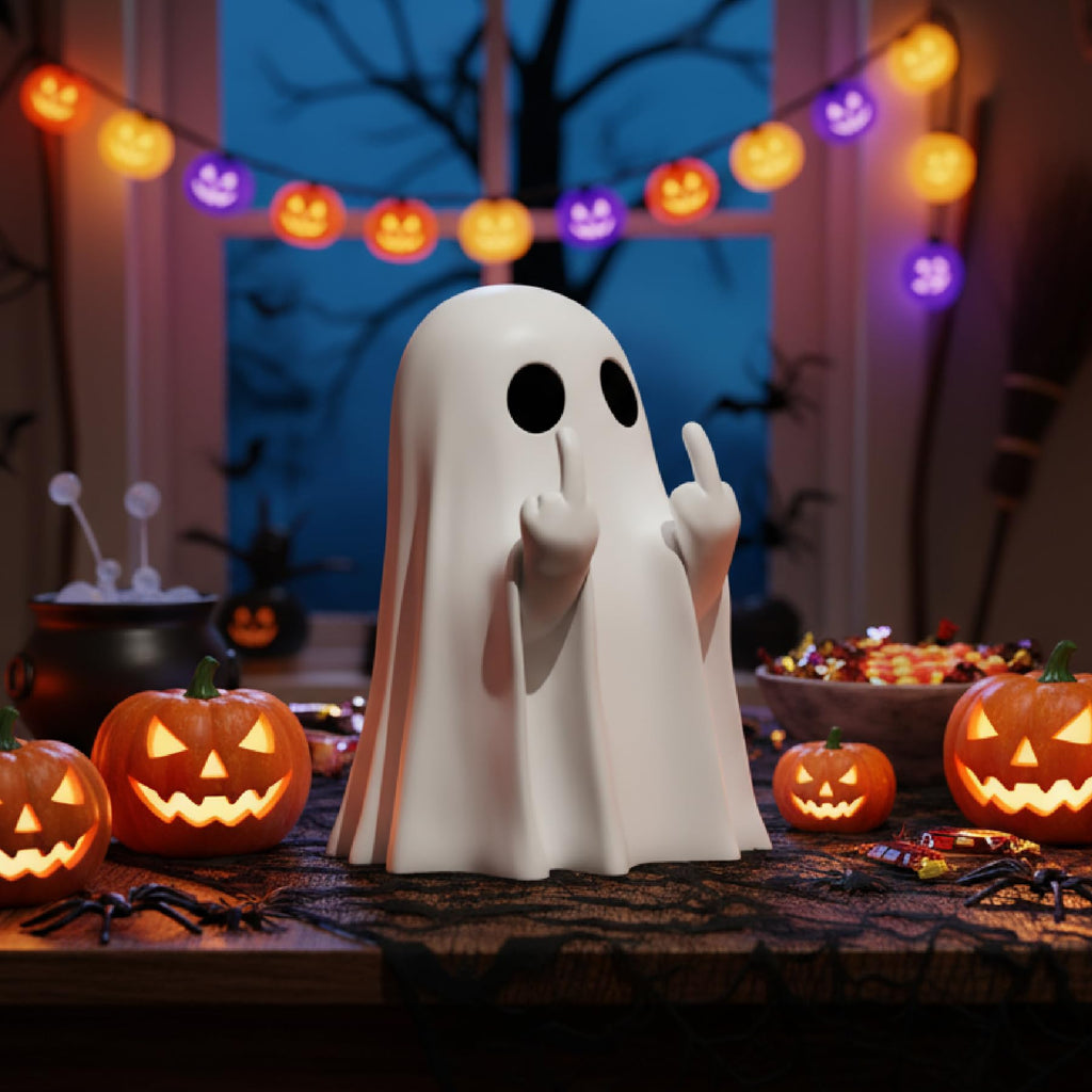 Halloween Ghost Figurine Ghost Decor, Funny Ghost Statue, Cute Ghost Figurine, Ghost Statue Halloween Decoration for Gift Props Tabletop Home Decor New Year's Gifts - Halloween Happy