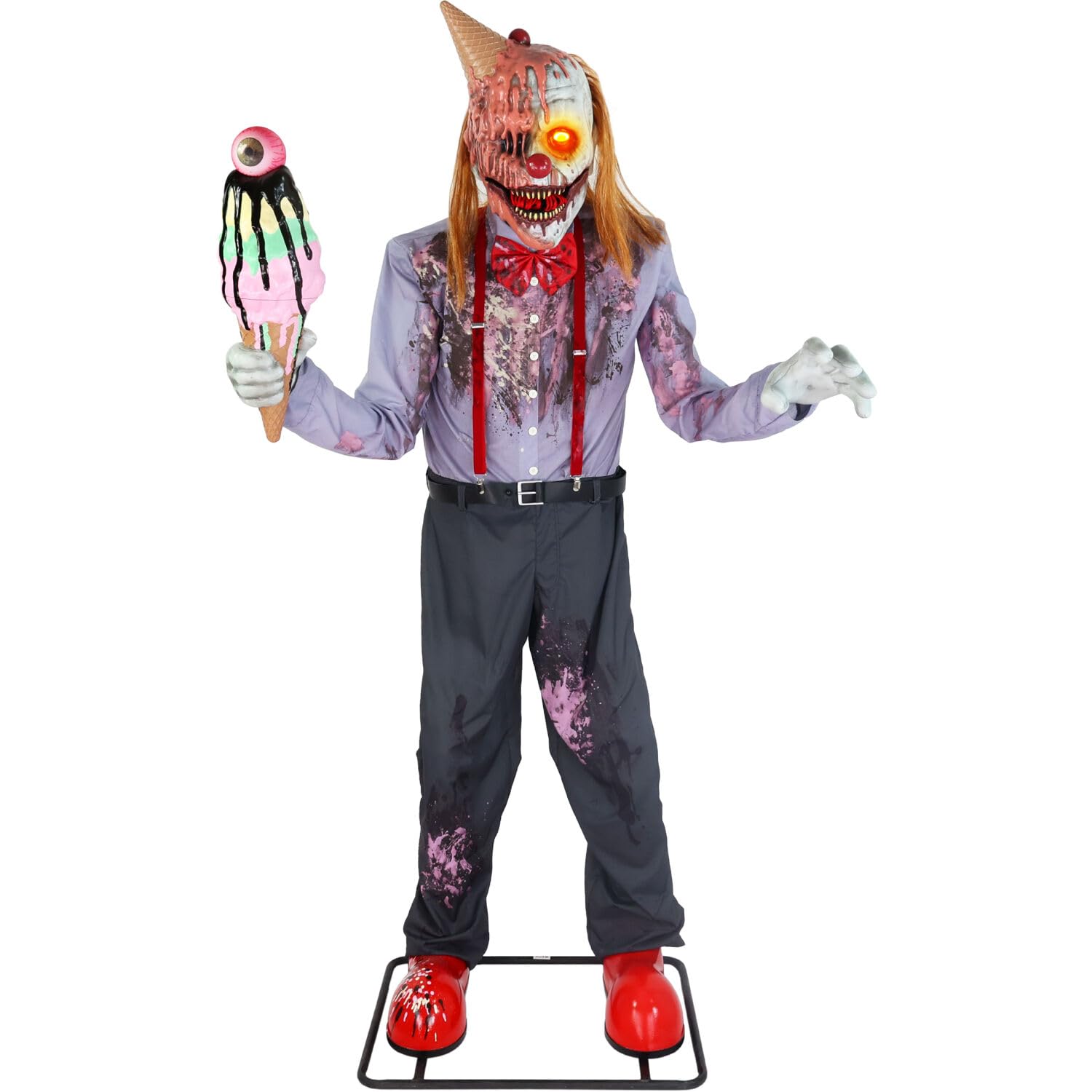 Haunted Hill Farm Soul Sucker Demon Reaper with Child by Tekky, Motion - Activated Talking Halloween Animatronic for Creepy Indoor or Covered Outdoor Halloween Decorations, Plug - in or Battery Operated - Halloween Happy