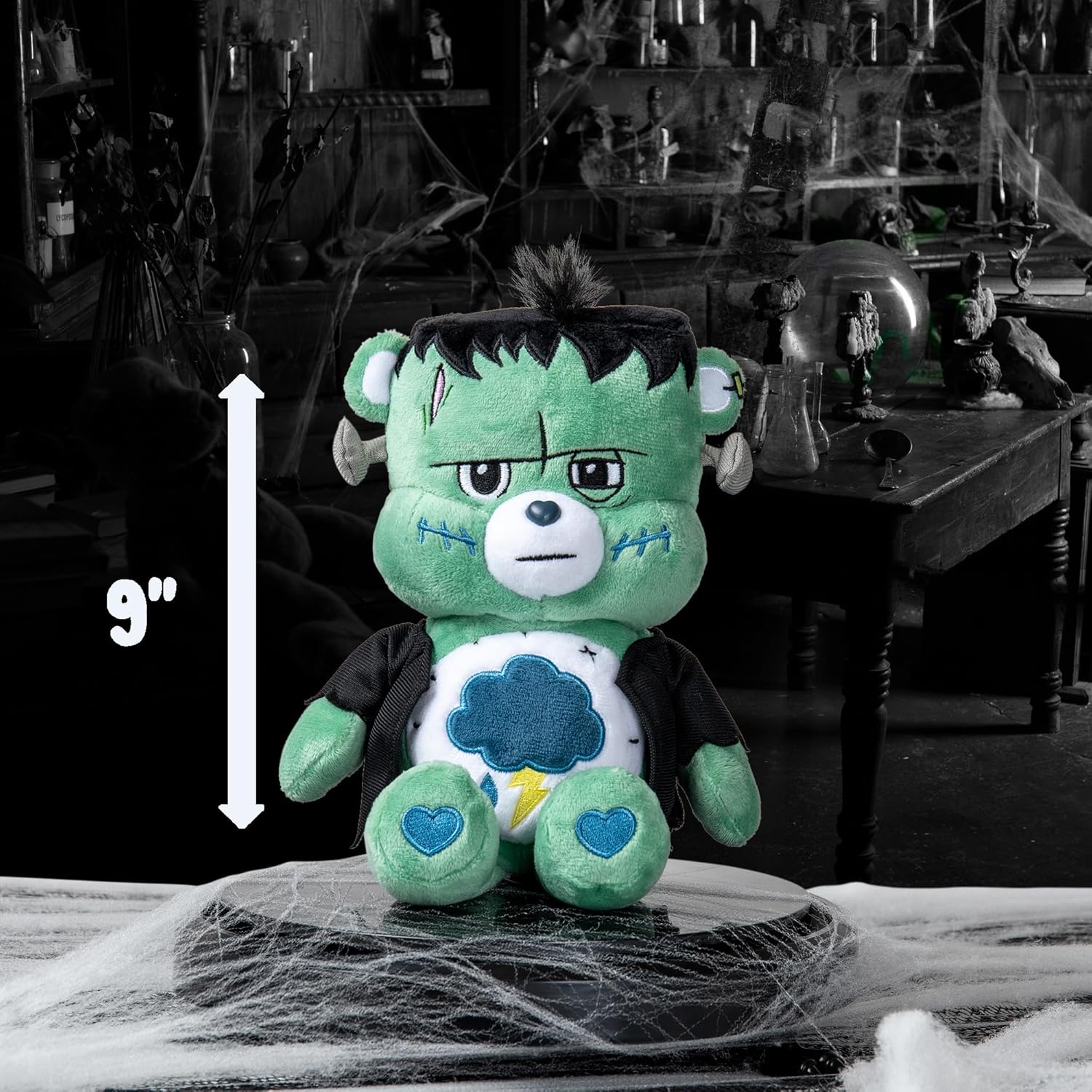 Care Bears Universal Monsters 9" Fun Size Plush - Grumpy as Frankenstein - Soft, Huggable Plushie, Stuffed Animal for Girls and Boys, Ages 4+ - Halloween Happy