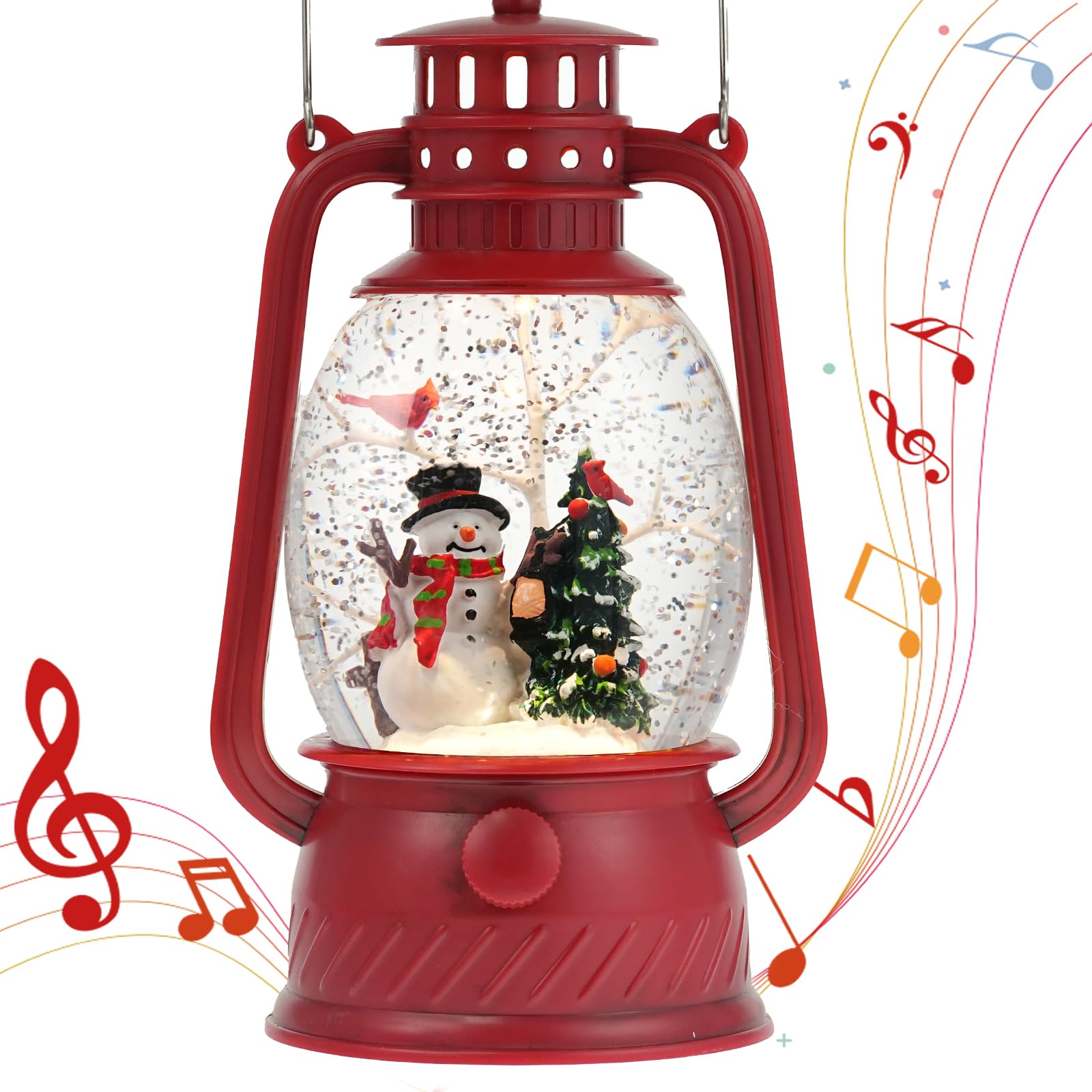 Halloween Snow Globe, Halloween Decorations Indoor Light Up Snow Globe Lantern with Music, 6H Timer, Love Never Dies Swirling Glitter Halloween Lantern for Halloween Home Decorations - Halloween Happy