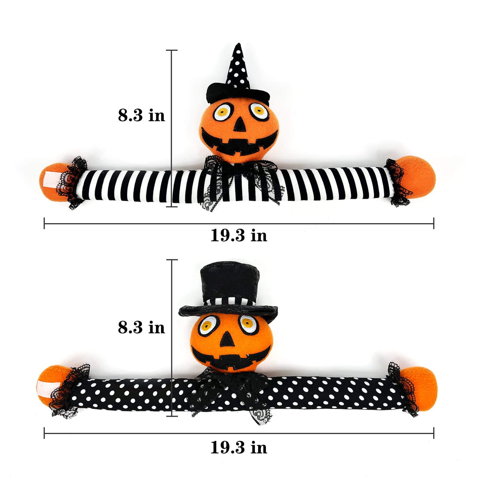 Ogrmar 2 Pack Halloween Curtain Buckle Doll Pumpkin Curtain Tieback Hold Back Fastener for Window Home Hotel Room Decoration (Orange and Black) - Halloween Happy