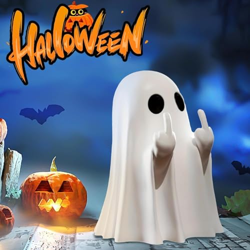 Halloween Ghost Figurine Ghost Decor, Funny Ghost Statue, Cute Ghost Figurine, Ghost Statue Halloween Decoration for Gift Props Tabletop Home Decor New Year's Gifts - Halloween Happy