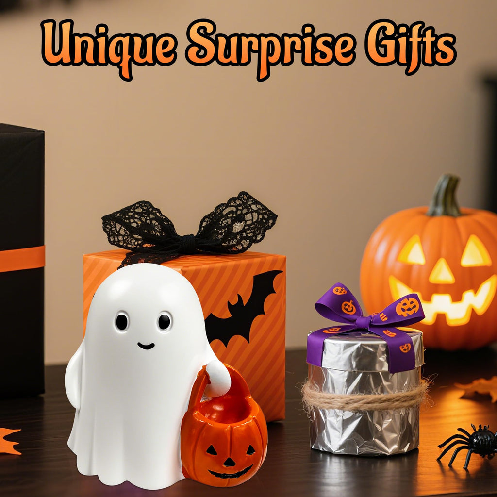 Halloween Ghost Figurine Ghost Decor, Funny Ghost Statue, Cute Ghost Figurine, Ghost Statue Halloween Decoration for Gift Props Tabletop Home Decor New Year's Gifts - Halloween Happy