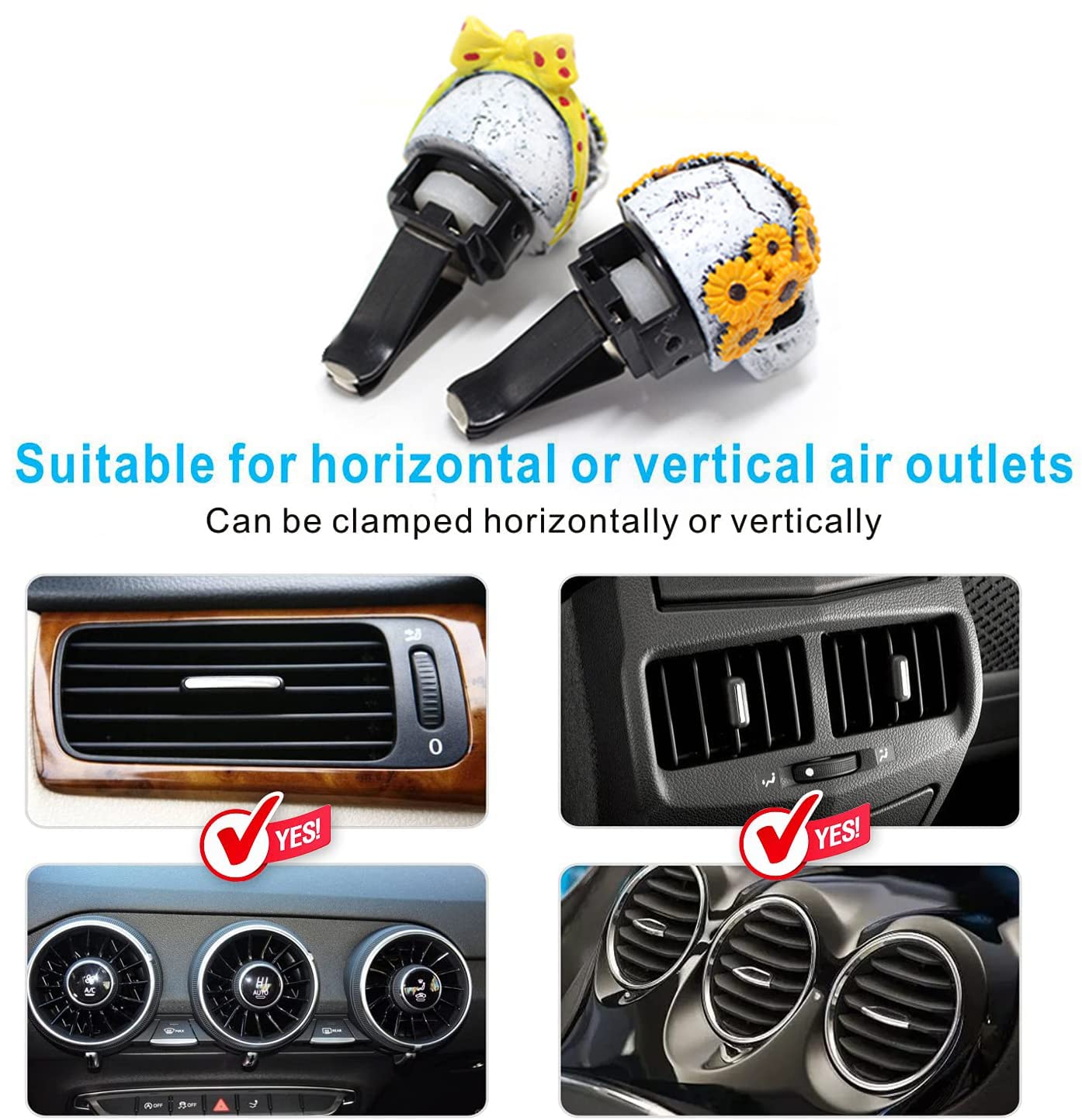 Skull Decor Halloween Car Air Freshener Vent Clip Goth Truck Interior Accessories for Men Women Teens Stuff for Jeep Horror Skeleton Auto Scents Dashboard Decorations Funny Christmas Gifts for Dad Mom - Halloween Happy