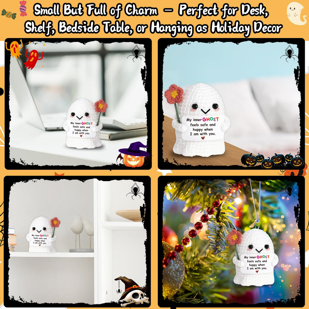 You're My Boo Buddy Cute Halloween Spooky Gifts - Funny & Romantic Handmade Crochet Ghost Plush Decor for for Girlfriend, Boyfriend, Couples, Her, Him, Friends, Valentine,Christmas Stocking Stuffer - Halloween Happy