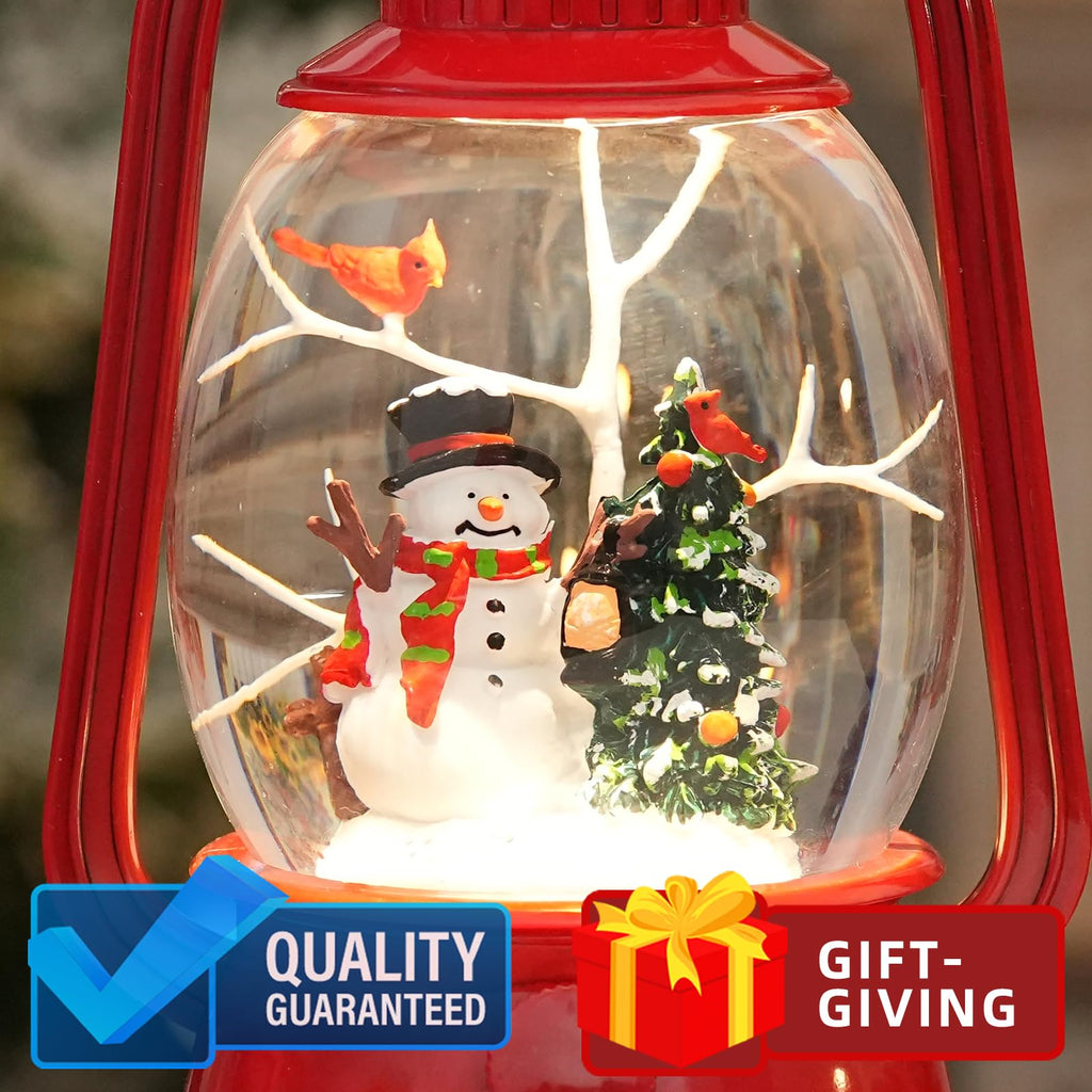 Halloween Snow Globe, Halloween Decorations Indoor Light Up Snow Globe Lantern with Music, 6H Timer, Love Never Dies Swirling Glitter Halloween Lantern for Halloween Home Decorations - Halloween Happy