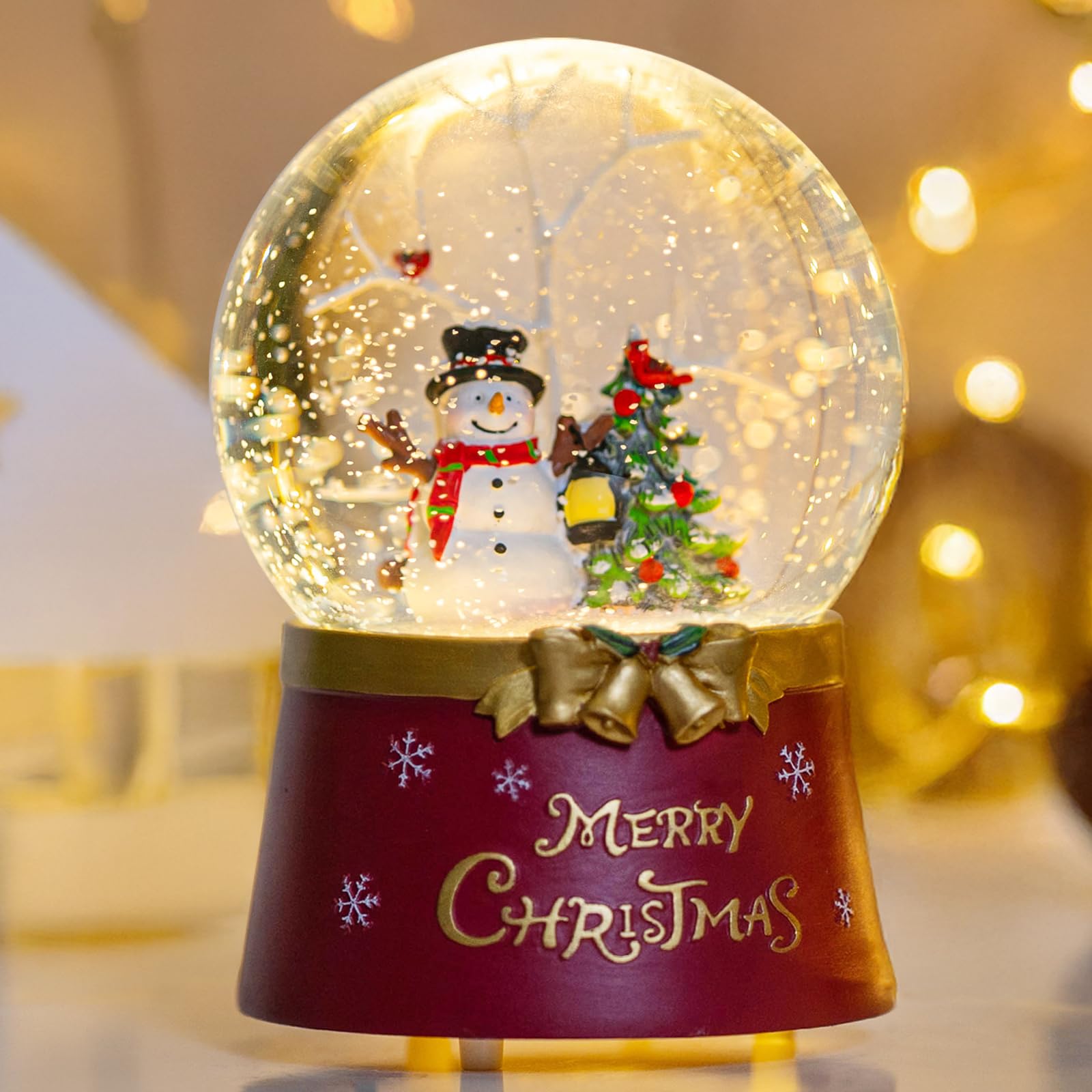 Halloween Snow Globe Lantern Water Glittering Spooky Witch' s Black Cat in Pumpkins with Music, USB Lined/Battery Operated Lighted Lantern for Halloween Festival Decoration Gifts - Halloween Happy