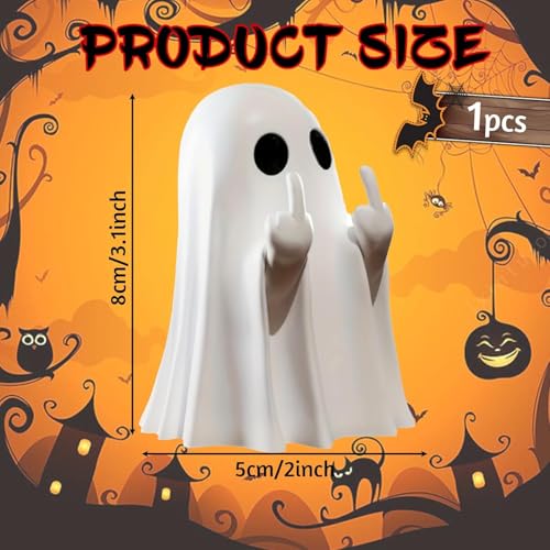 Halloween Ghost Figurine Ghost Decor, Funny Ghost Statue, Cute Ghost Figurine, Ghost Statue Halloween Decoration for Gift Props Tabletop Home Decor New Year's Gifts - Halloween Happy