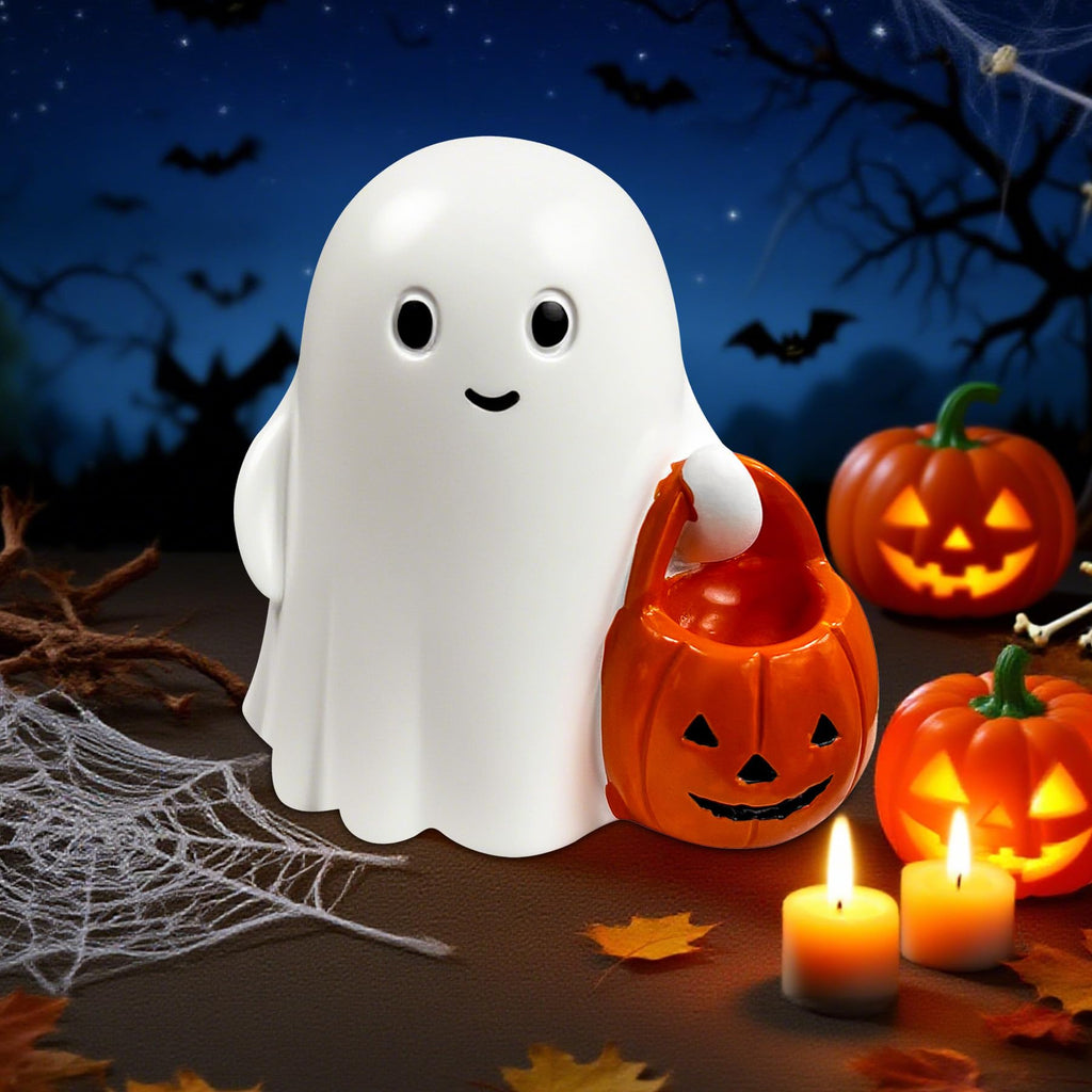 Halloween Ghost Figurine Ghost Decor, Funny Ghost Statue, Cute Ghost Figurine, Ghost Statue Halloween Decoration for Gift Props Tabletop Home Decor New Year's Gifts - Halloween Happy