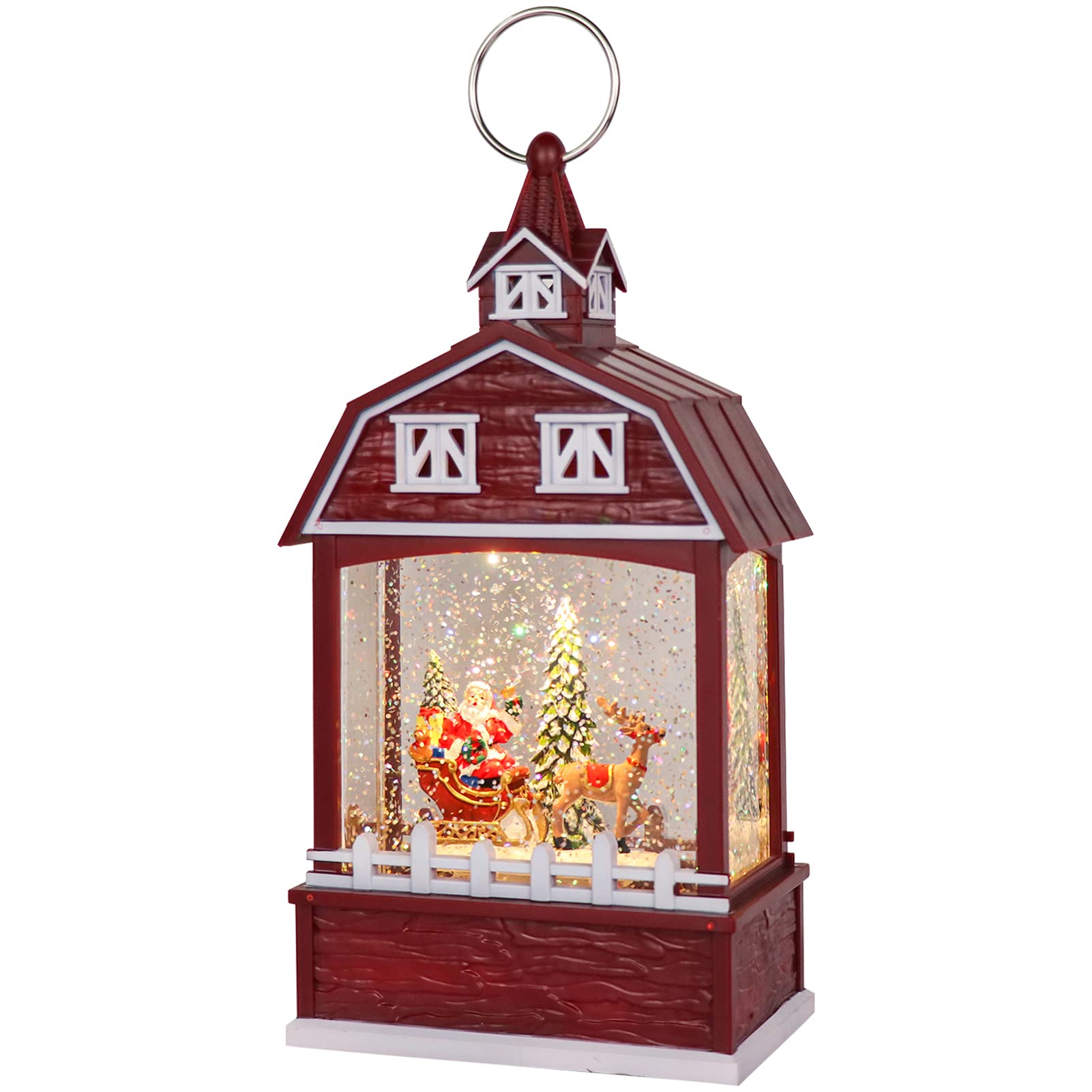 DRomance Halloween Skeleton Snow Globe Lantern with 6H Timer Battery Operated USB Powered Lighted Water Glitters Bronze Canteen Shaped Snow Globe Halloween Decoration Children Gift(6 x 3.2 x 11 Inch) - Halloween Happy