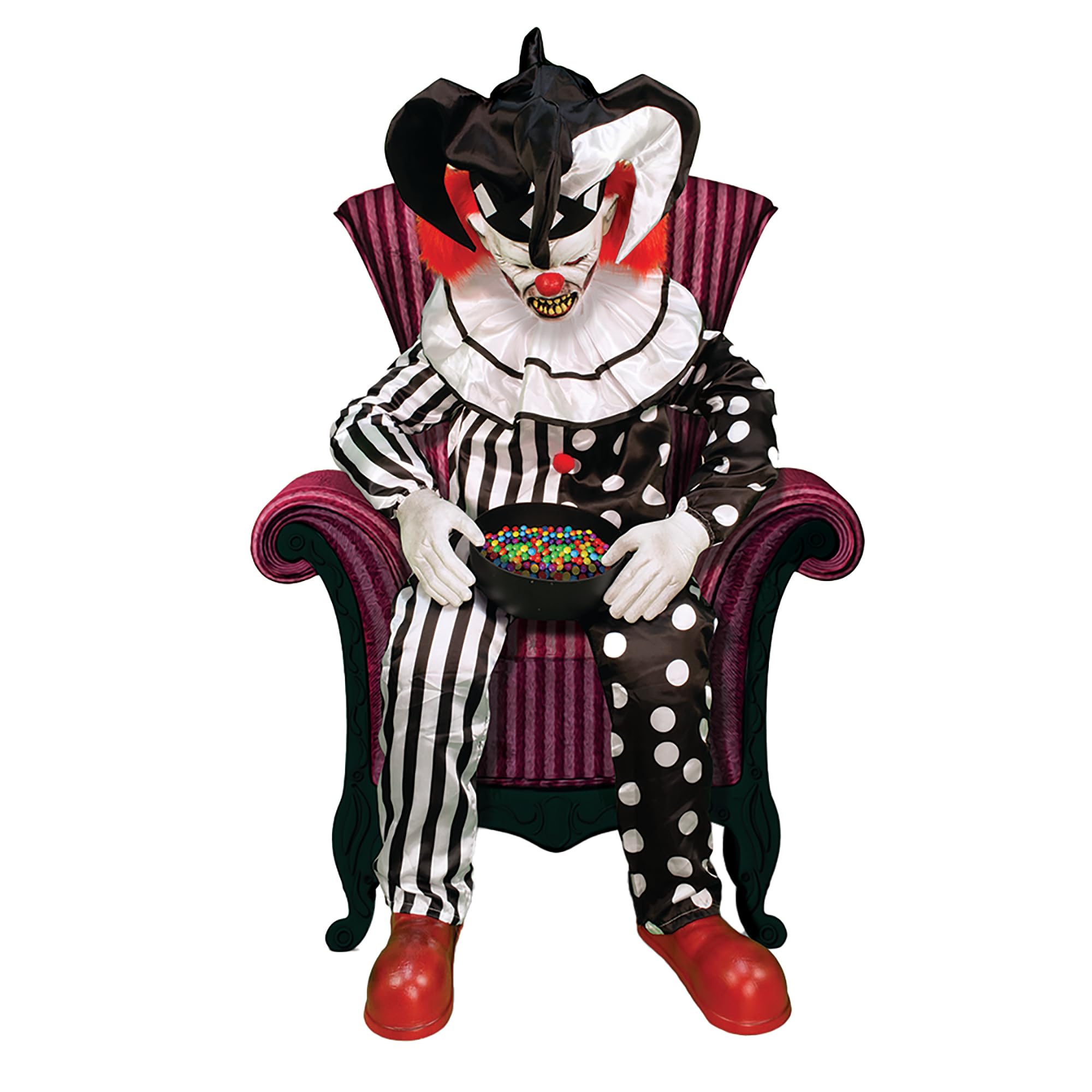 Haunted Hill Farm Soul Sucker Demon Reaper with Child by Tekky, Motion - Activated Talking Halloween Animatronic for Creepy Indoor or Covered Outdoor Halloween Decorations, Plug - in or Battery Operated - Halloween Happy