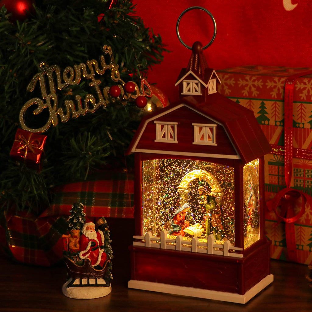 DRomance Halloween Skeleton Snow Globe Lantern with 6H Timer Battery Operated USB Powered Lighted Water Glitters Bronze Canteen Shaped Snow Globe Halloween Decoration Children Gift(6 x 3.2 x 11 Inch) - Halloween Happy