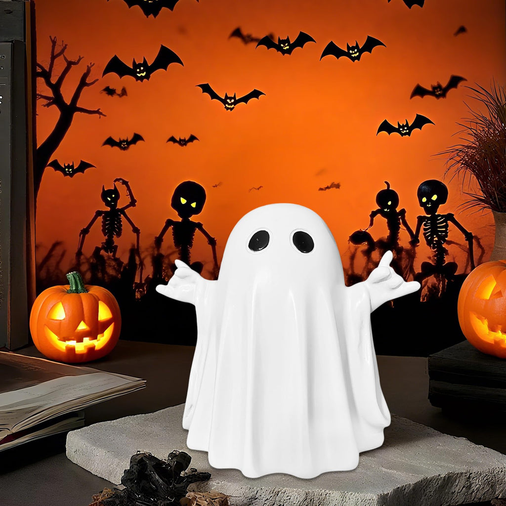 Halloween Ghost Figurine Ghost Decor, Funny Ghost Statue, Cute Ghost Figurine, Ghost Statue Halloween Decoration for Gift Props Tabletop Home Decor New Year's Gifts - Halloween Happy