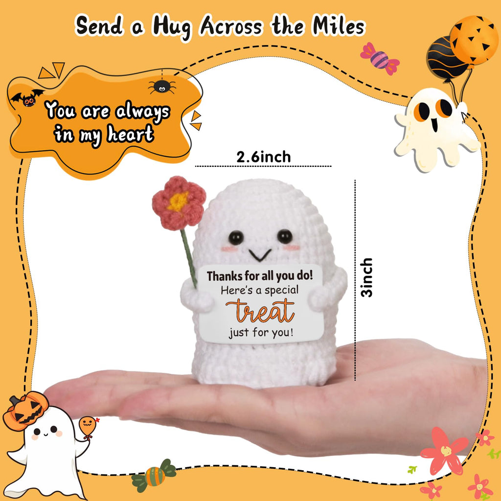 You're My Boo Buddy Cute Halloween Spooky Gifts - Funny & Romantic Handmade Crochet Ghost Plush Decor for for Girlfriend, Boyfriend, Couples, Her, Him, Friends, Valentine,Christmas Stocking Stuffer - Halloween Happy