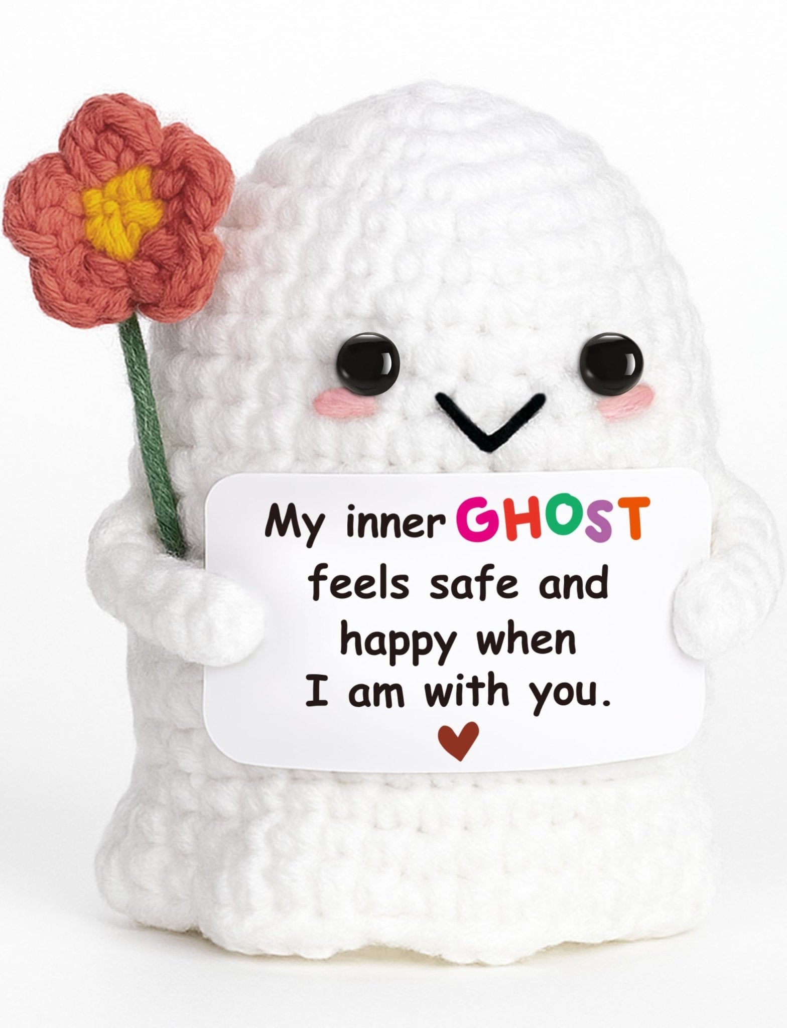 You're My Boo Buddy Cute Halloween Spooky Gifts - Funny & Romantic Handmade Crochet Ghost Plush Decor for for Girlfriend, Boyfriend, Couples, Her, Him, Friends, Valentine,Christmas Stocking Stuffer - Halloween Happy