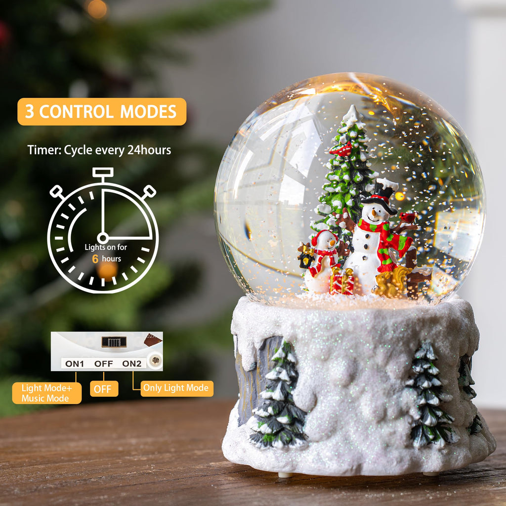 Halloween Snow Globe Lantern Water Glittering Spooky Witch' s Black Cat in Pumpkins with Music, USB Lined/Battery Operated Lighted Lantern for Halloween Festival Decoration Gifts - Halloween Happy
