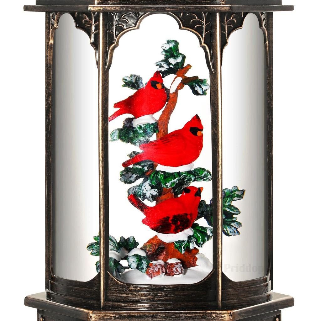 Halloween Snow Globe Lantern Haunted House Pumpkin Ghost Tree Crow Rip Dancing Bats with Timer, USB and Battery Powered 12 inch - Halloween Happy
