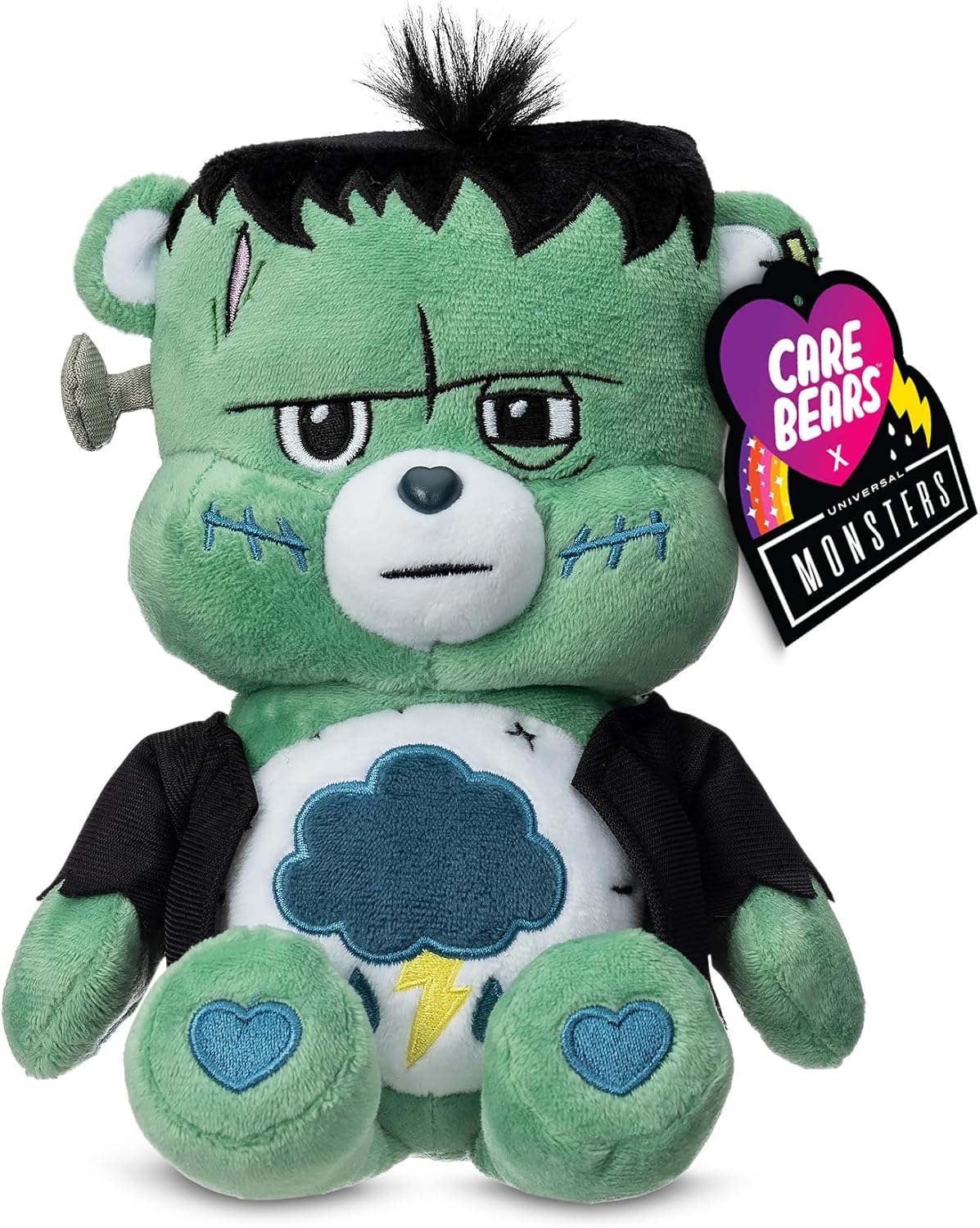 Care Bears Universal Monsters 9" Fun Size Plush - Grumpy as Frankenstein - Soft, Huggable Plushie, Stuffed Animal for Girls and Boys, Ages 4+ - Halloween Happy