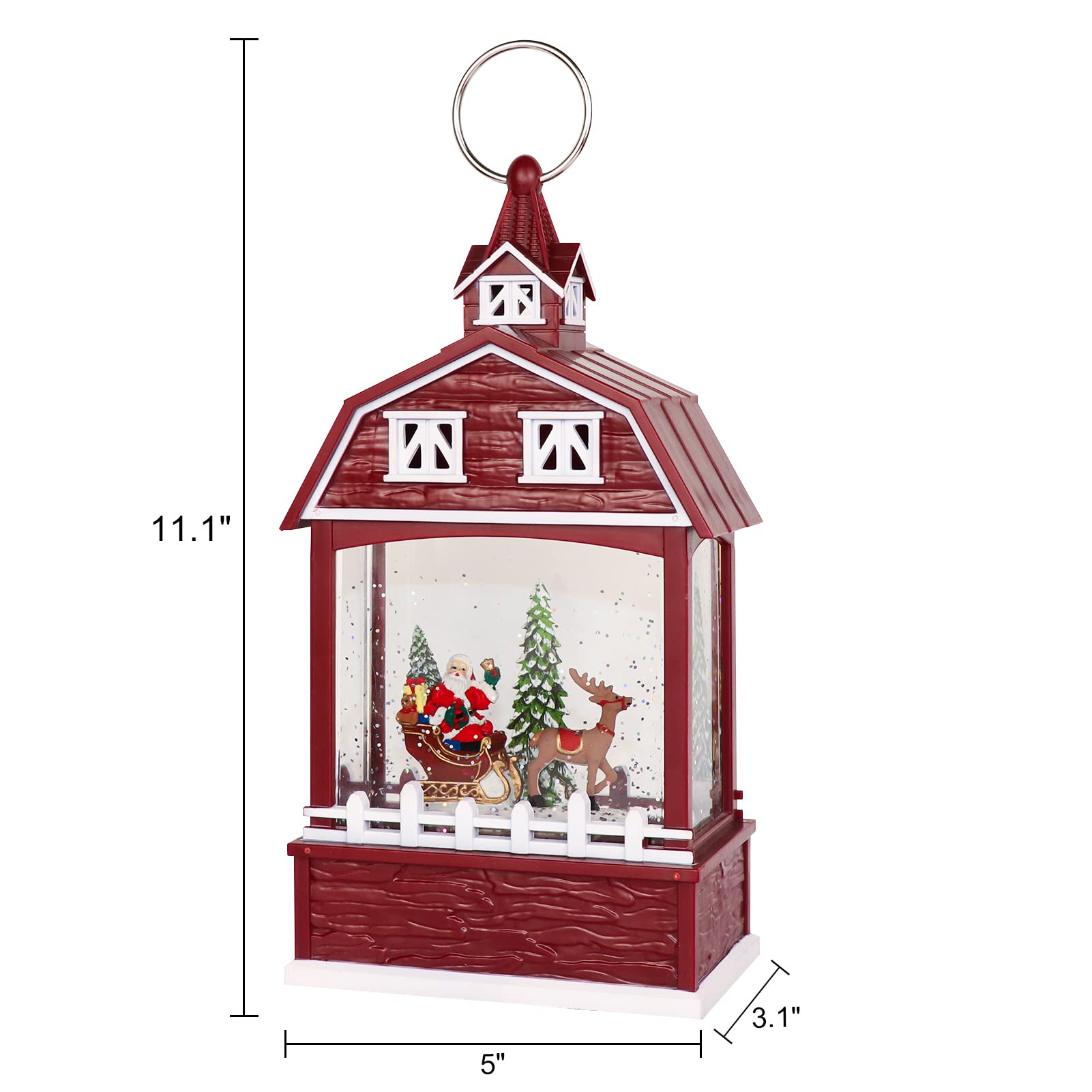 DRomance Halloween Skeleton Snow Globe Lantern with 6H Timer Battery Operated USB Powered Lighted Water Glitters Bronze Canteen Shaped Snow Globe Halloween Decoration Children Gift(6 x 3.2 x 11 Inch) - Halloween Happy