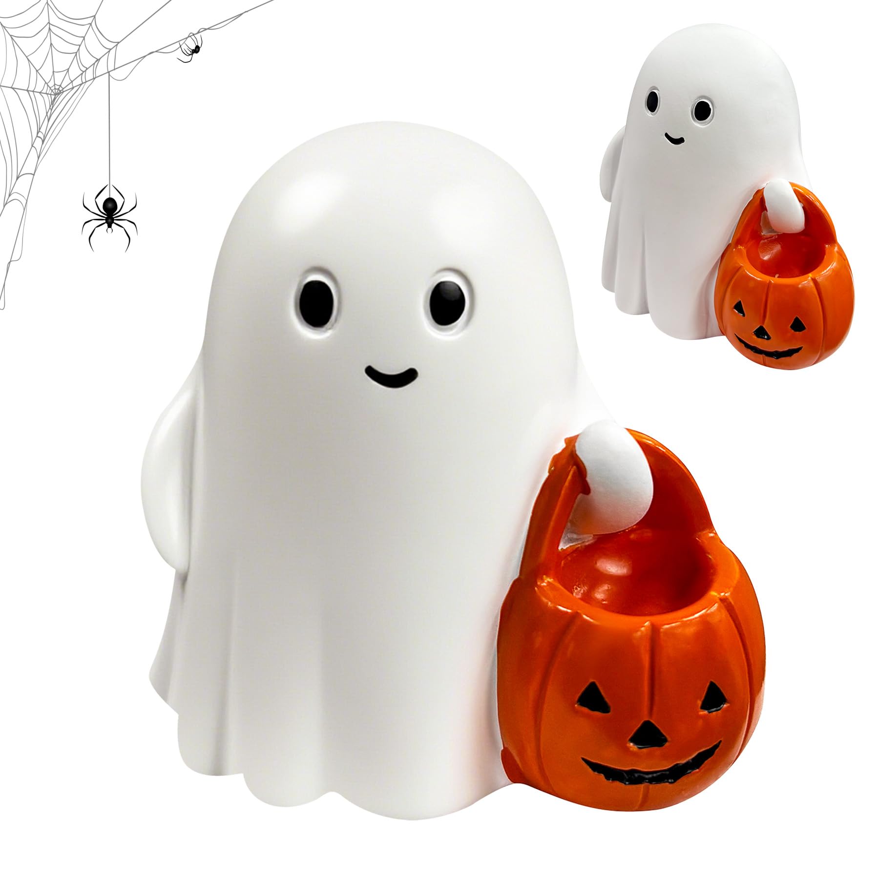 Halloween Ghost Figurine Ghost Decor, Funny Ghost Statue, Cute Ghost Figurine, Ghost Statue Halloween Decoration for Gift Props Tabletop Home Decor New Year's Gifts - Halloween Happy