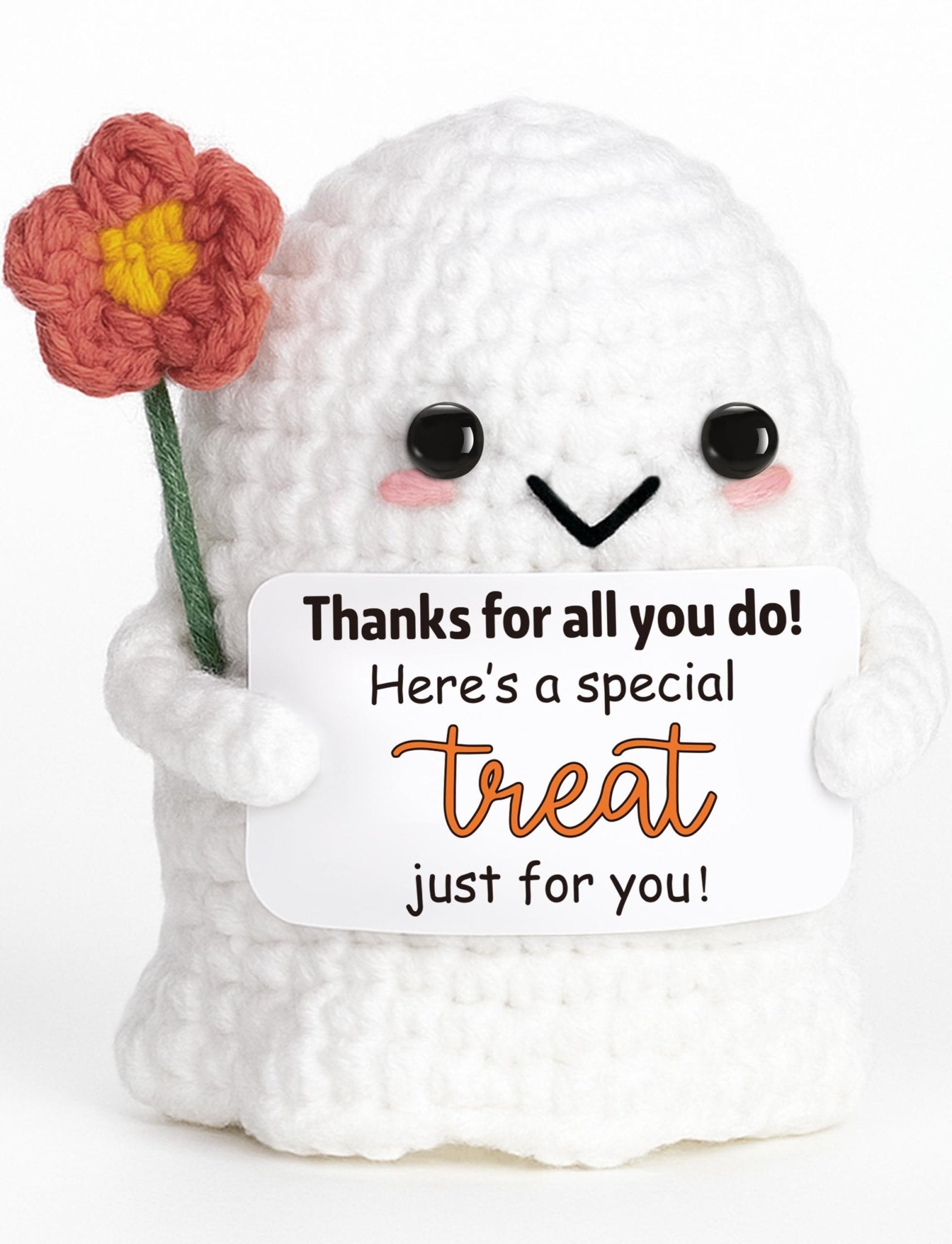 You're My Boo Buddy Cute Halloween Spooky Gifts - Funny & Romantic Handmade Crochet Ghost Plush Decor for for Girlfriend, Boyfriend, Couples, Her, Him, Friends, Valentine,Christmas Stocking Stuffer - Halloween Happy