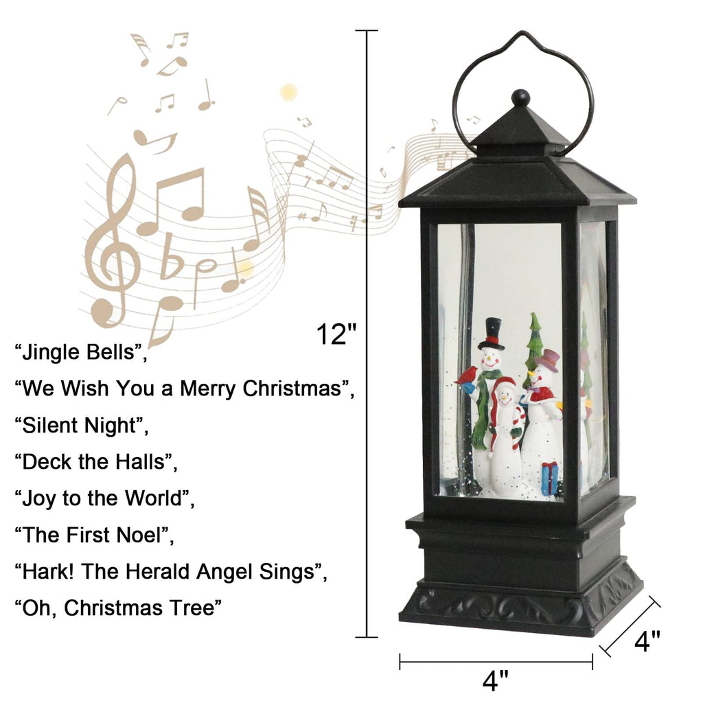 Eldnacele Halloween Ghost Projection Snow Globe Lantern with 6 - Hour Timer, Lighted Plug - in & Battery Operated Water Glittering Snowing Globe Lamp for Spooky Fall Halloween Indoor Decoration(Skeleton) - Halloween Happy