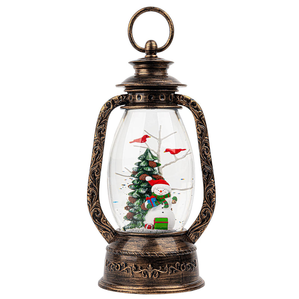 Halloween Snow Globe Lantern Water Glittering Spooky Witch' s Black Cat in Pumpkins with Music, USB Lined/Battery Operated Lighted Lantern for Halloween Festival Decoration Gifts - Halloween Happy
