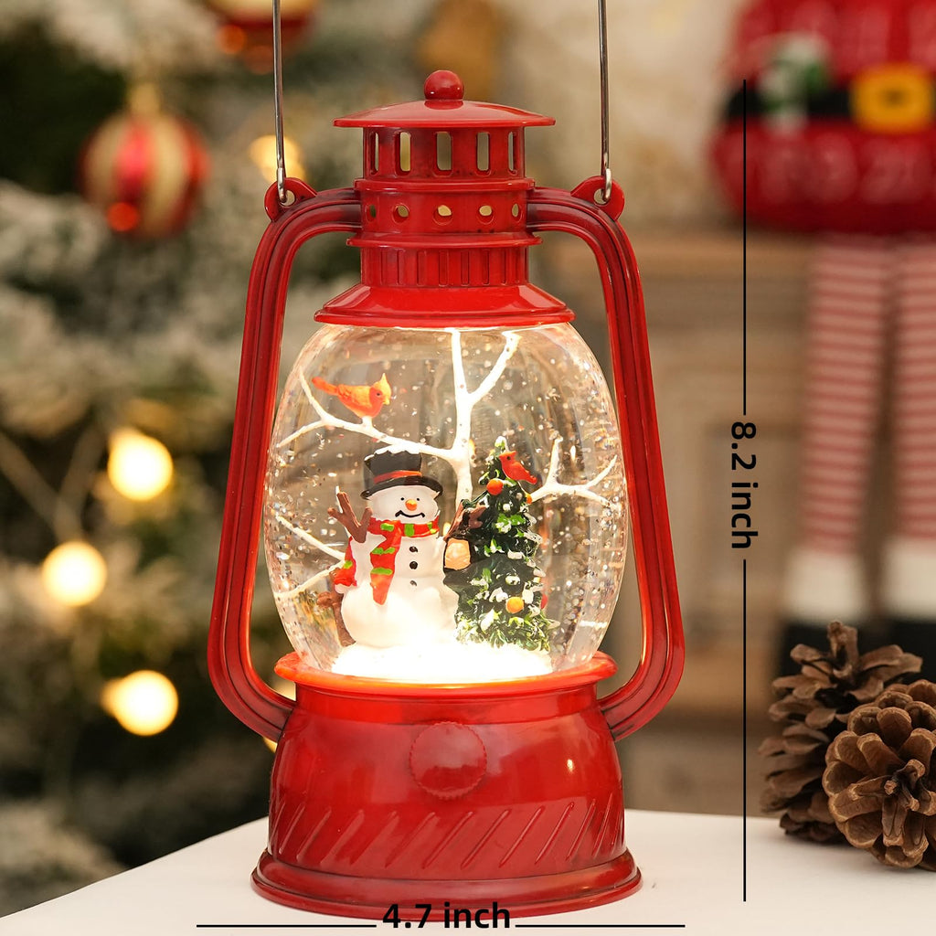 Halloween Snow Globe, Halloween Decorations Indoor Light Up Snow Globe Lantern with Music, 6H Timer, Love Never Dies Swirling Glitter Halloween Lantern for Halloween Home Decorations - Halloween Happy