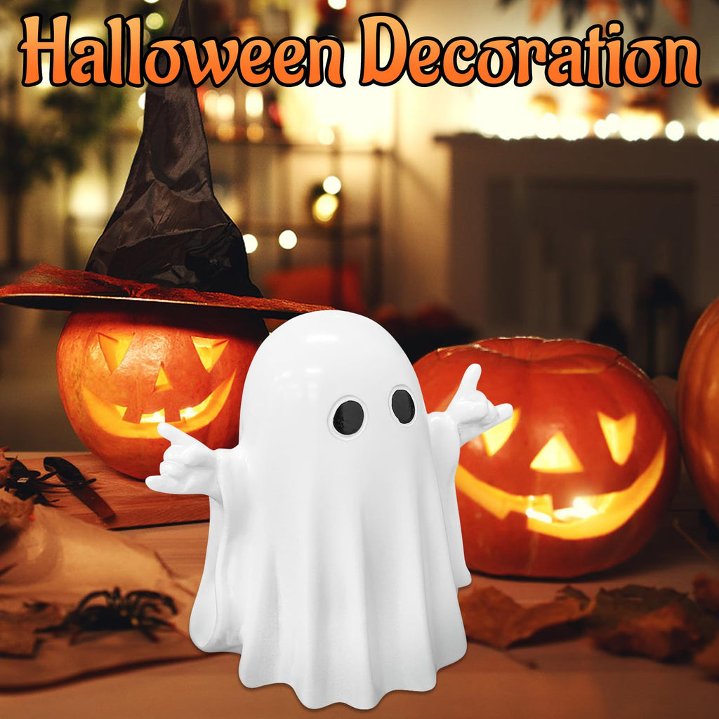 Halloween Ghost Figurine Ghost Decor, Funny Ghost Statue, Cute Ghost Figurine, Ghost Statue Halloween Decoration for Gift Props Tabletop Home Decor New Year's Gifts - Halloween Happy
