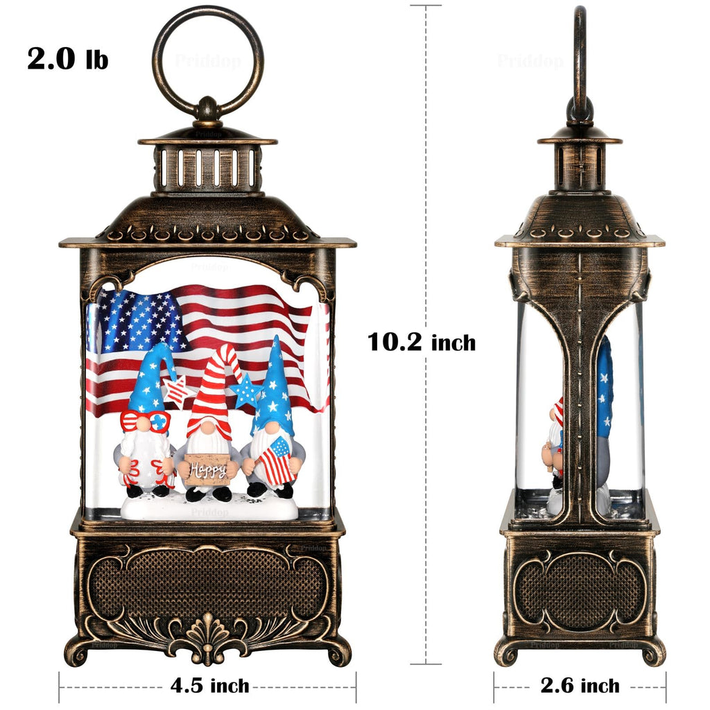 Halloween Snow Globe Lantern Haunted House Pumpkin Ghost Tree Crow Rip Dancing Bats with Timer, USB and Battery Powered 12 inch - Halloween Happy