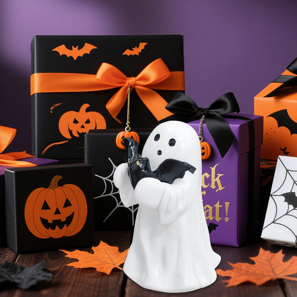 Halloween Ghost Figurine Ghost Decor, Funny Ghost Statue, Cute Ghost Figurine, Ghost Statue Halloween Decoration for Gift Props Tabletop Home Decor New Year's Gifts - Halloween Happy