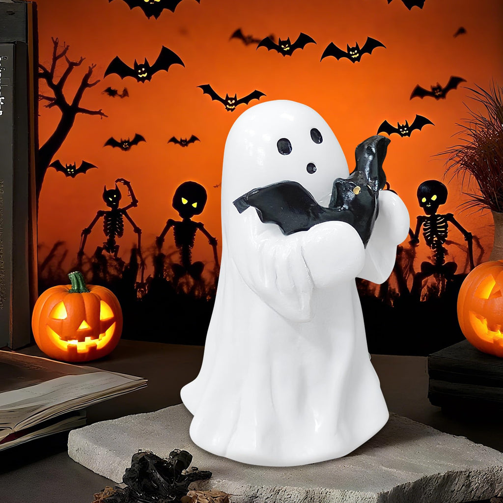 Halloween Ghost Figurine Ghost Decor, Funny Ghost Statue, Cute Ghost Figurine, Ghost Statue Halloween Decoration for Gift Props Tabletop Home Decor New Year's Gifts - Halloween Happy