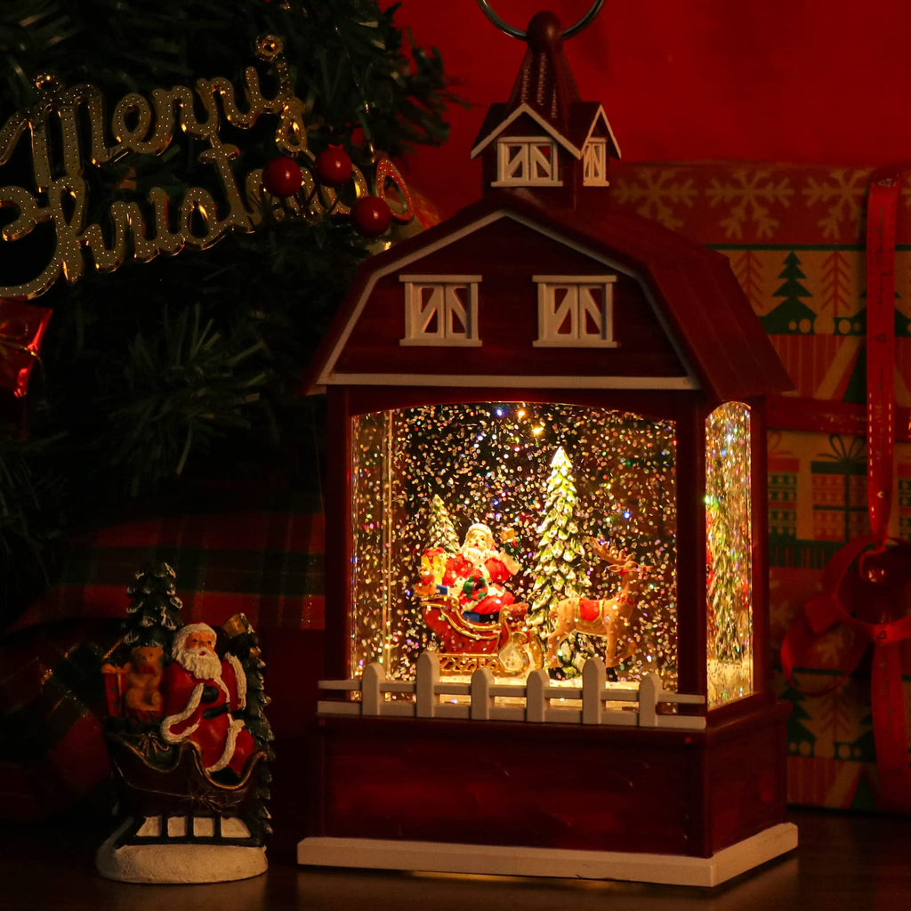 DRomance Halloween Skeleton Snow Globe Lantern with 6H Timer Battery Operated USB Powered Lighted Water Glitters Bronze Canteen Shaped Snow Globe Halloween Decoration Children Gift(6 x 3.2 x 11 Inch) - Halloween Happy
