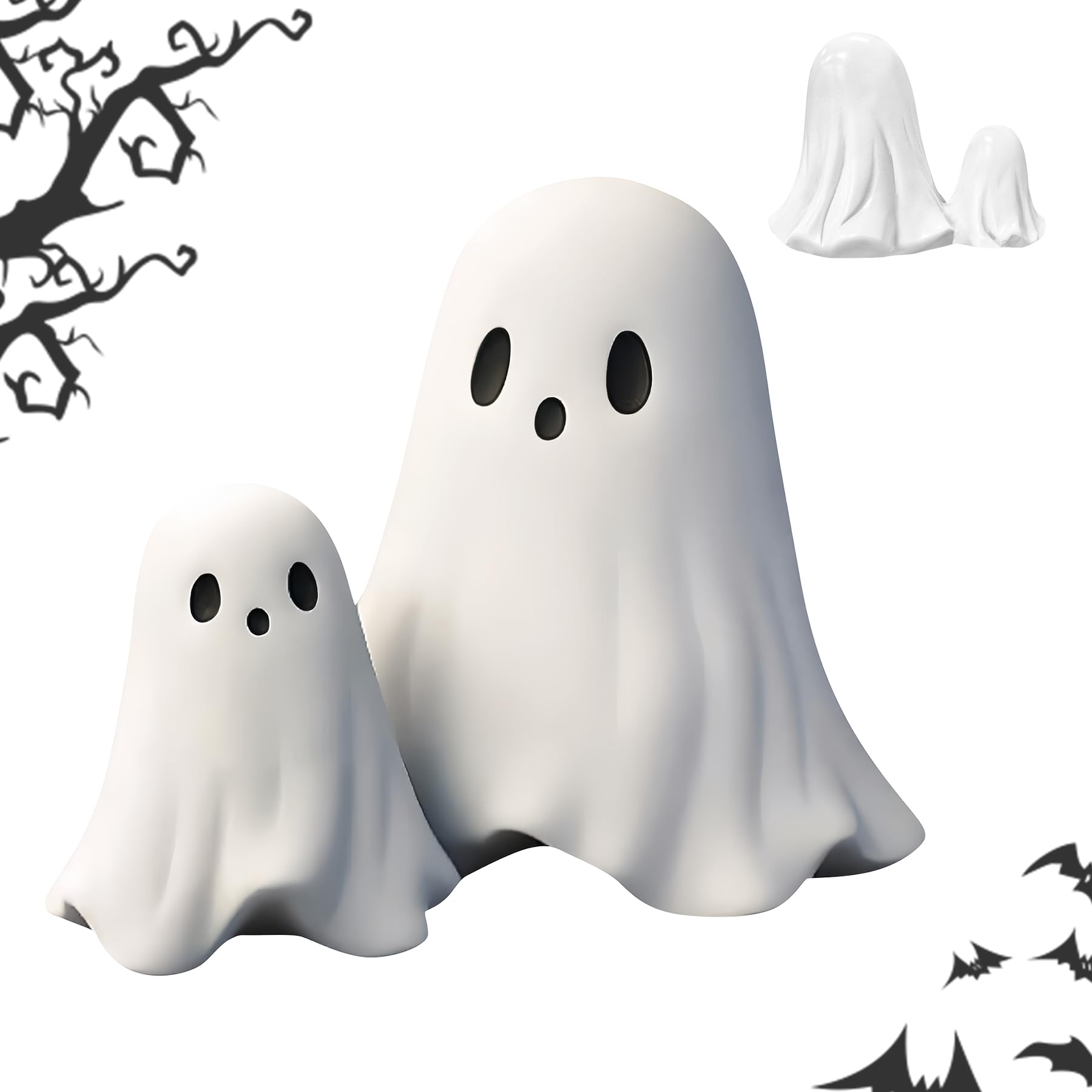 Halloween Ghost Figurine Ghost Decor, Funny Ghost Statue, Cute Ghost Figurine, Ghost Statue Halloween Decoration for Gift Props Tabletop Home Decor New Year's Gifts - Halloween Happy
