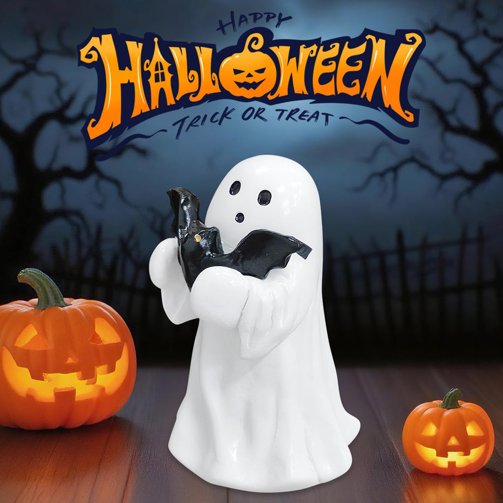 Halloween Ghost Figurine Ghost Decor, Funny Ghost Statue, Cute Ghost Figurine, Ghost Statue Halloween Decoration for Gift Props Tabletop Home Decor New Year's Gifts - Halloween Happy