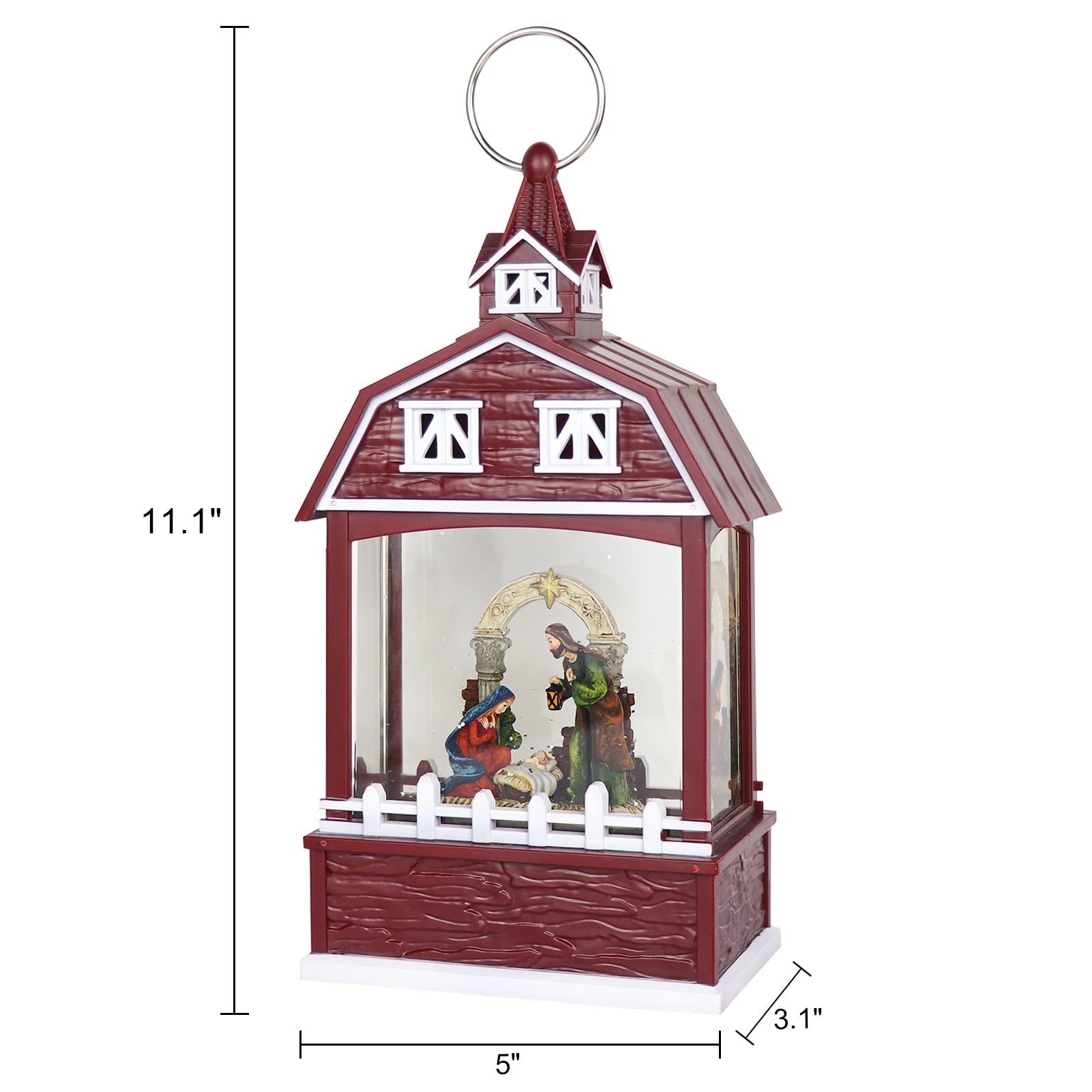 DRomance Halloween Skeleton Snow Globe Lantern with 6H Timer Battery Operated USB Powered Lighted Water Glitters Bronze Canteen Shaped Snow Globe Halloween Decoration Children Gift(6 x 3.2 x 11 Inch) - Halloween Happy