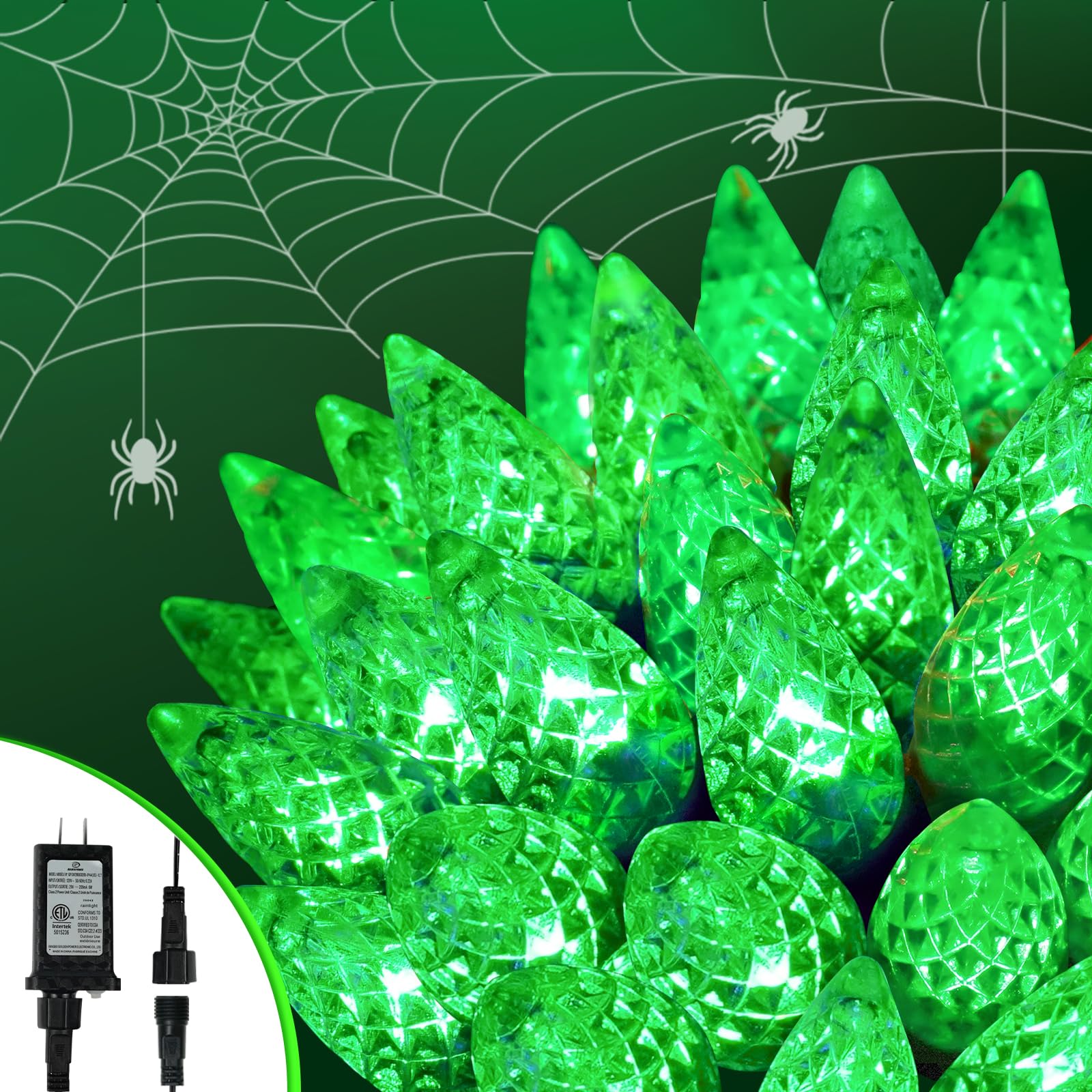 Upgraded 250 LED C6 Connectable Halloween String Lights, 82FT Orange Purple and Green Lights, Waterproof Fairy Twinkle Light Plug in with 13 Modes & Timer for Outdoor Indoor Halloween Decorations - Halloween Happy