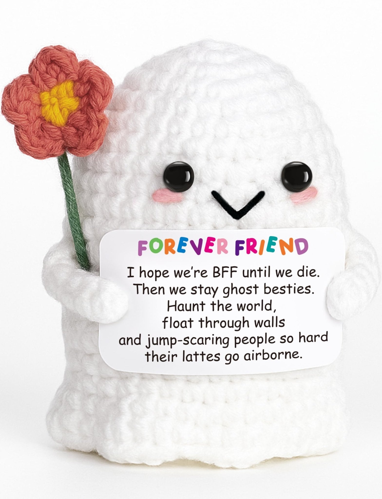 You're My Boo Buddy Cute Halloween Spooky Gifts - Funny & Romantic Handmade Crochet Ghost Plush Decor for for Girlfriend, Boyfriend, Couples, Her, Him, Friends, Valentine,Christmas Stocking Stuffer - Halloween Happy