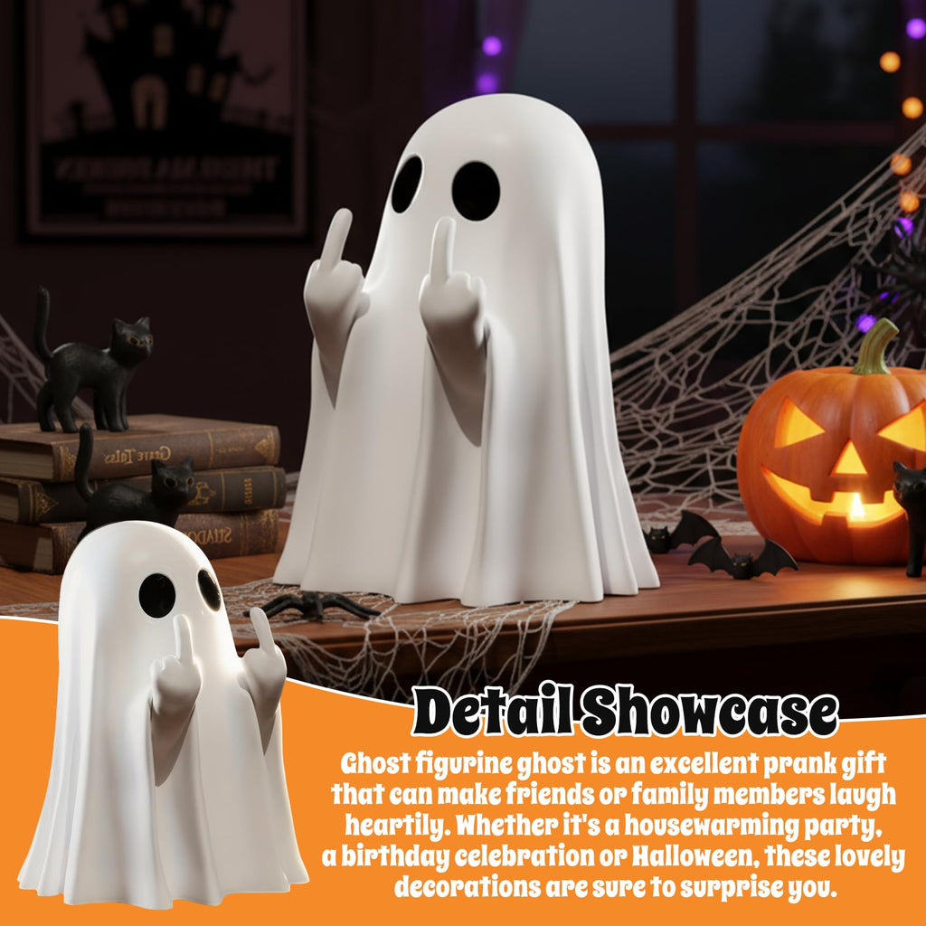 Halloween Ghost Figurine Ghost Decor, Funny Ghost Statue, Cute Ghost Figurine, Ghost Statue Halloween Decoration for Gift Props Tabletop Home Decor New Year's Gifts - Halloween Happy