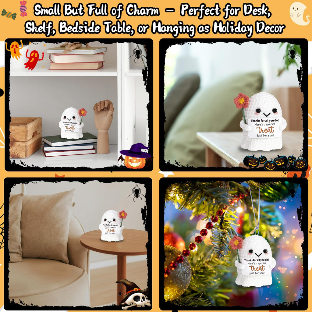 You're My Boo Buddy Cute Halloween Spooky Gifts - Funny & Romantic Handmade Crochet Ghost Plush Decor for for Girlfriend, Boyfriend, Couples, Her, Him, Friends, Valentine,Christmas Stocking Stuffer - Halloween Happy