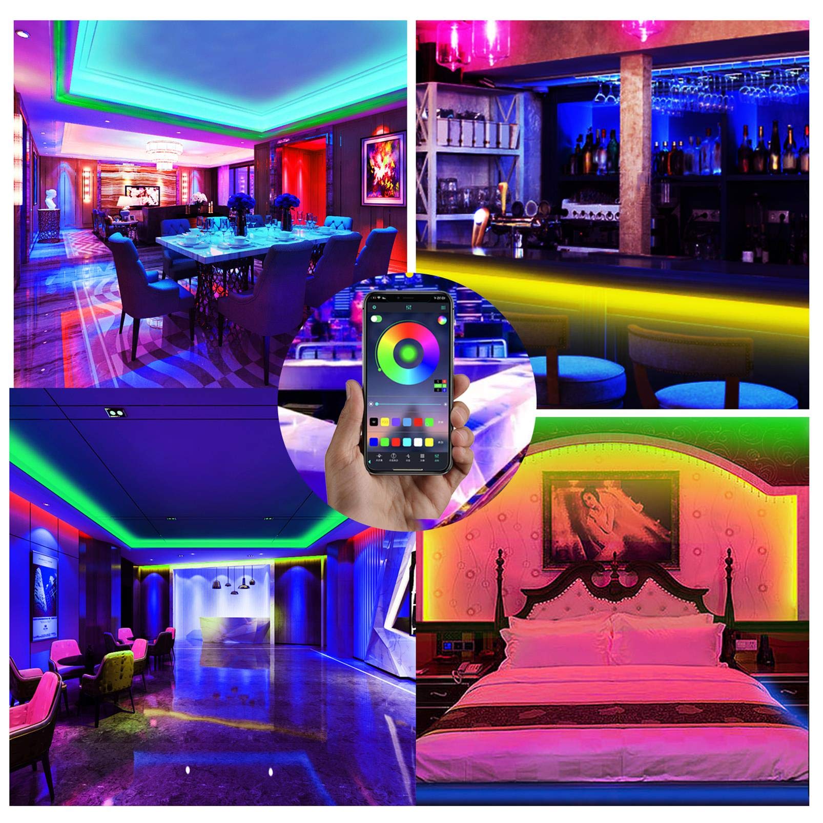 Permanent Outdoor Lights 150ft RGB+IC Outdoor String Lights App Control IP67 Waterproof,100 Scene Modes Home for Christmas,Halloween,Holiday, Daily,Birthday Decor - Halloween Happy