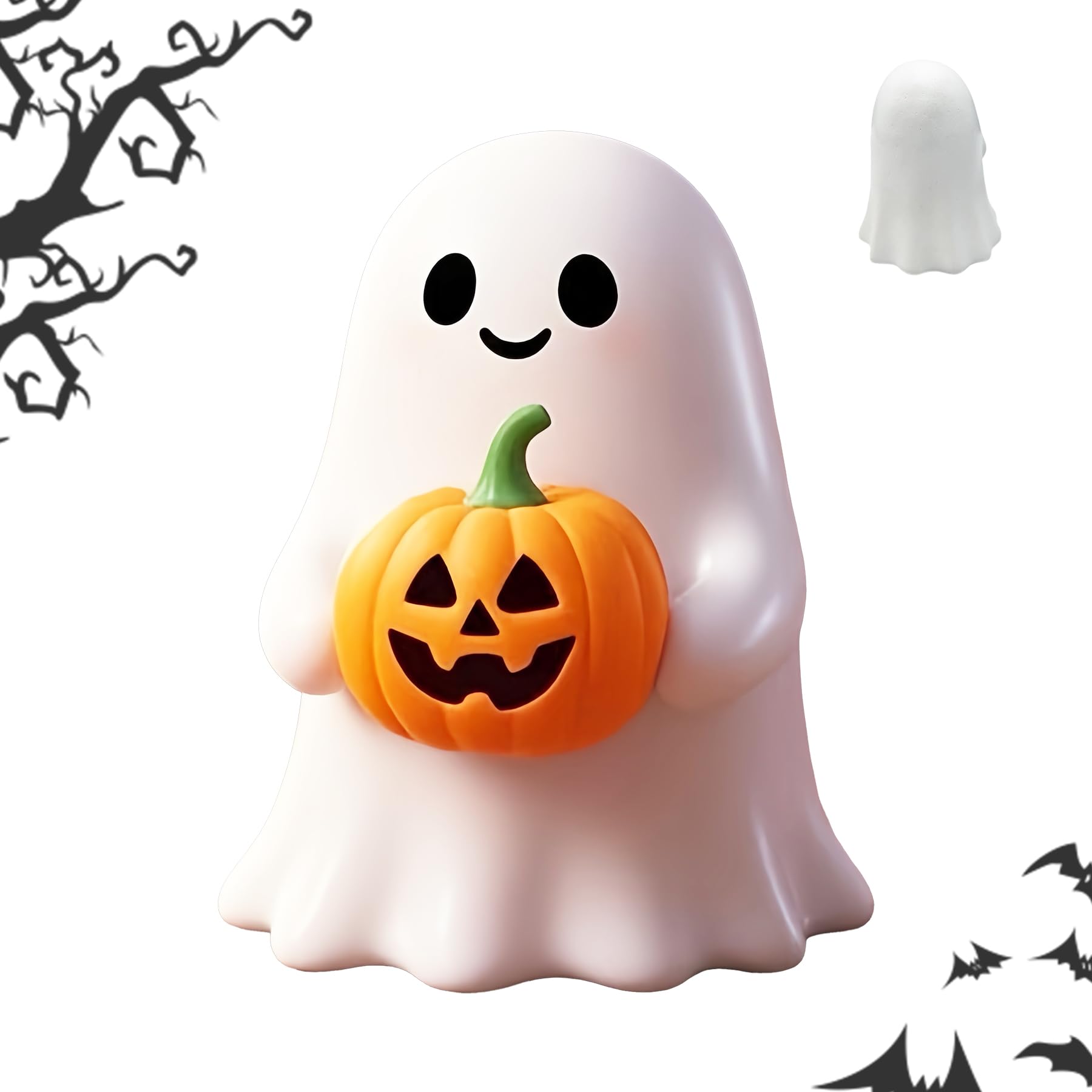 Halloween Ghost Figurine Ghost Decor, Funny Ghost Statue, Cute Ghost Figurine, Ghost Statue Halloween Decoration for Gift Props Tabletop Home Decor New Year's Gifts - Halloween Happy