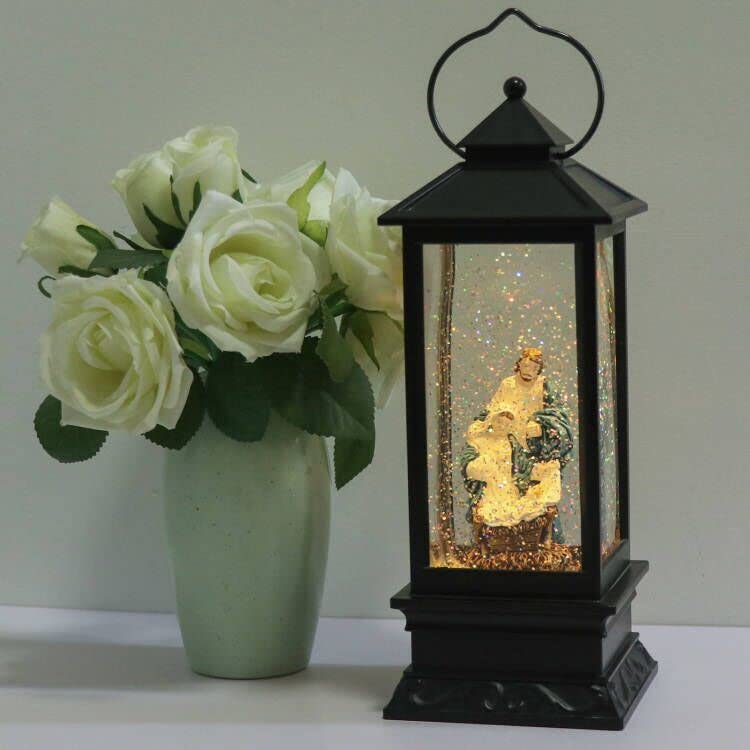 Eldnacele Halloween Ghost Projection Snow Globe Lantern with 6 - Hour Timer, Lighted Plug - in & Battery Operated Water Glittering Snowing Globe Lamp for Spooky Fall Halloween Indoor Decoration(Skeleton) - Halloween Happy