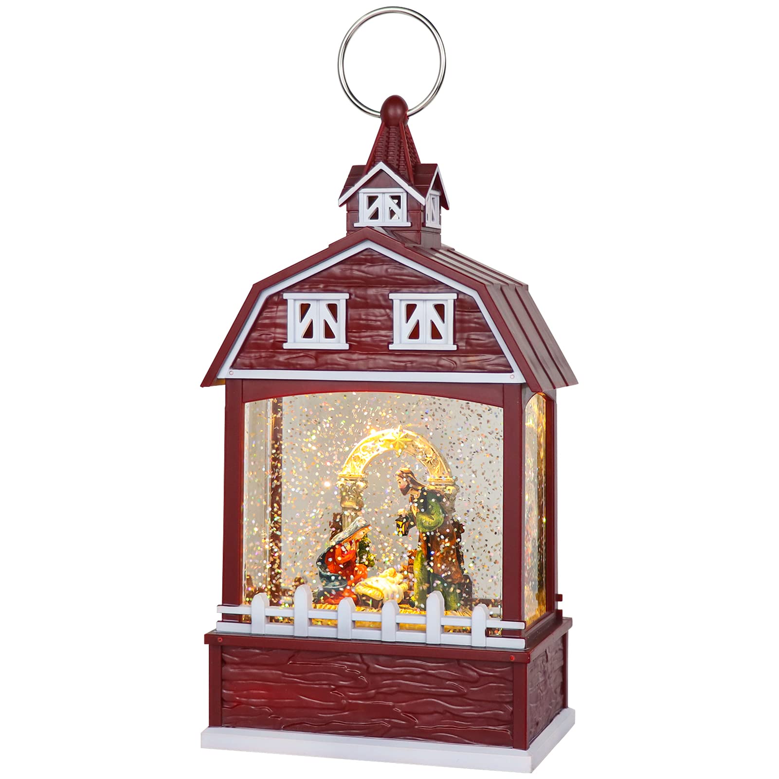 DRomance Halloween Skeleton Snow Globe Lantern with 6H Timer Battery Operated USB Powered Lighted Water Glitters Bronze Canteen Shaped Snow Globe Halloween Decoration Children Gift(6 x 3.2 x 11 Inch) - Halloween Happy