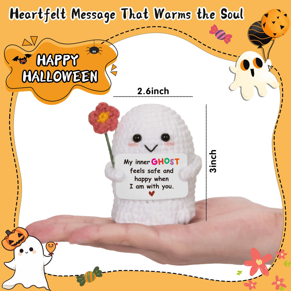 You're My Boo Buddy Cute Halloween Spooky Gifts - Funny & Romantic Handmade Crochet Ghost Plush Decor for for Girlfriend, Boyfriend, Couples, Her, Him, Friends, Valentine,Christmas Stocking Stuffer - Halloween Happy