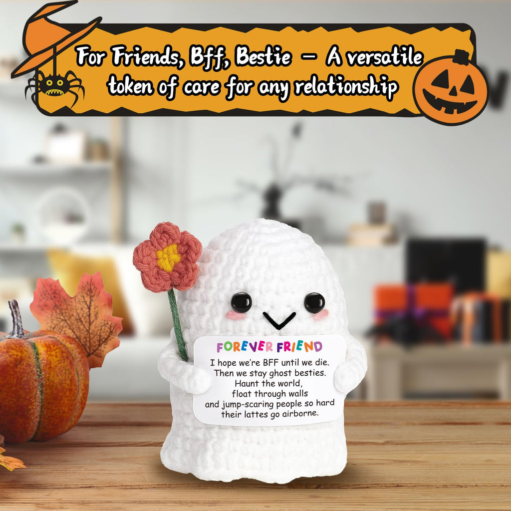 You're My Boo Buddy Cute Halloween Spooky Gifts - Funny & Romantic Handmade Crochet Ghost Plush Decor for for Girlfriend, Boyfriend, Couples, Her, Him, Friends, Valentine,Christmas Stocking Stuffer - Halloween Happy