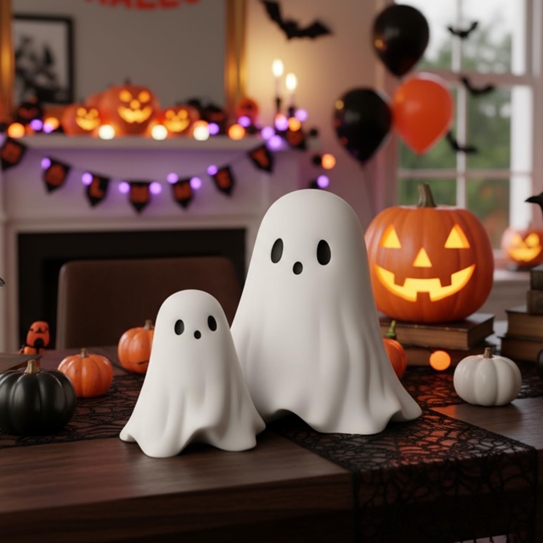 Halloween Ghost Figurine Ghost Decor, Funny Ghost Statue, Cute Ghost Figurine, Ghost Statue Halloween Decoration for Gift Props Tabletop Home Decor New Year's Gifts - Halloween Happy